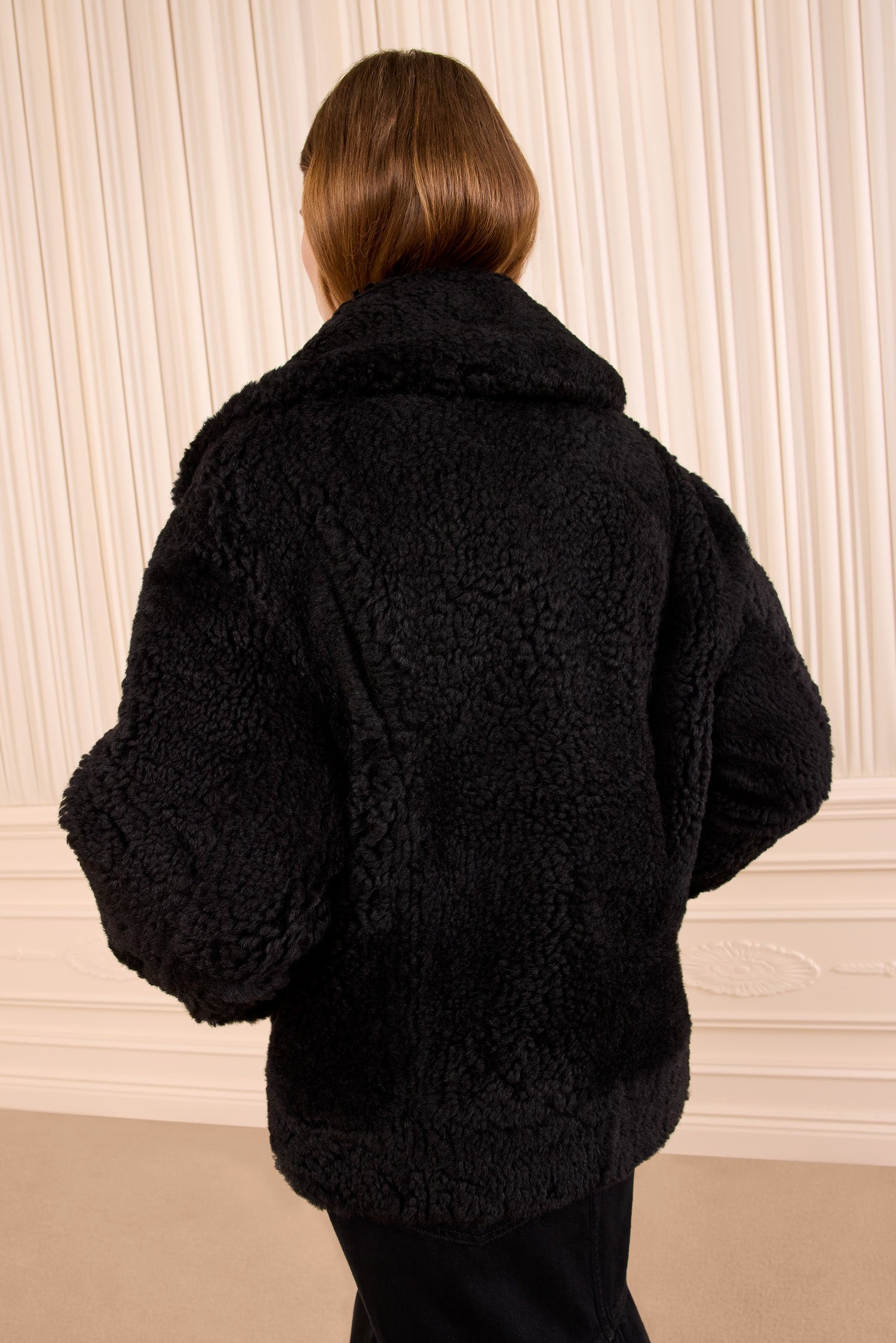 Nisha Reversible Shearling Coat - Noir