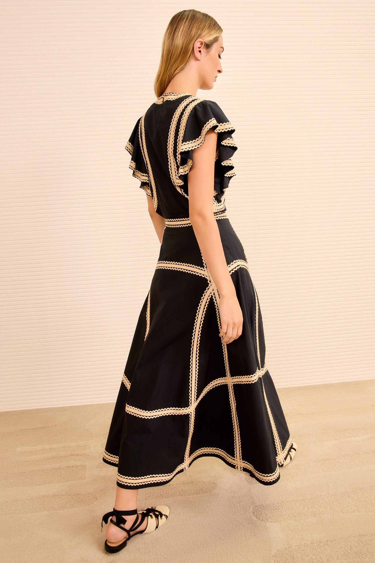 Norah A‐Line Midi Skirt - Noir