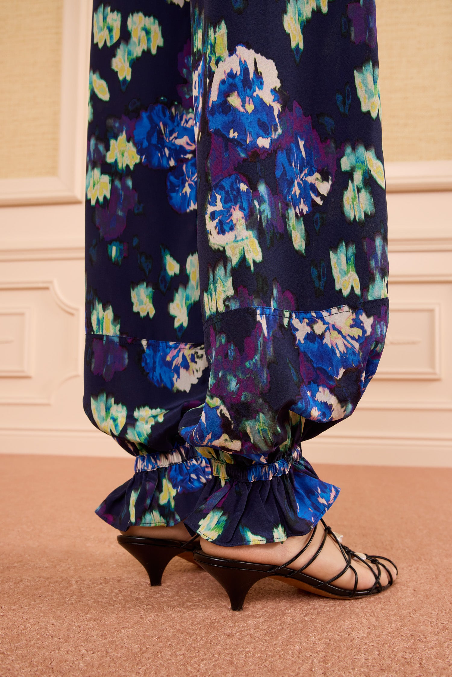 Octavia Silk Cinched Pant - Evening Bloom