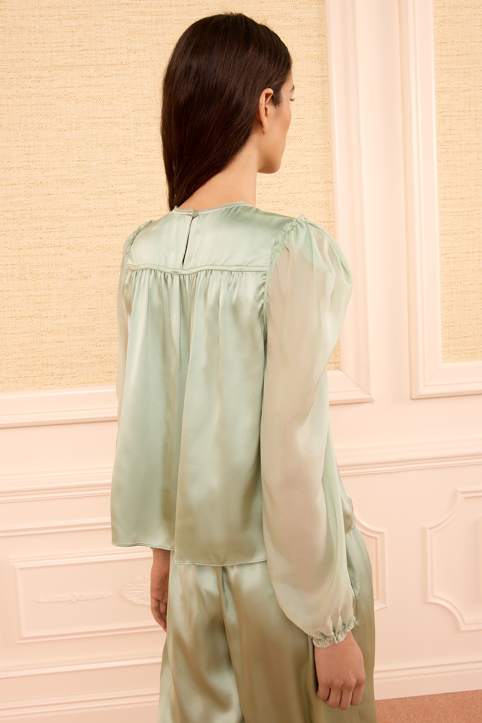 Odette Silk Blouse - Celadon