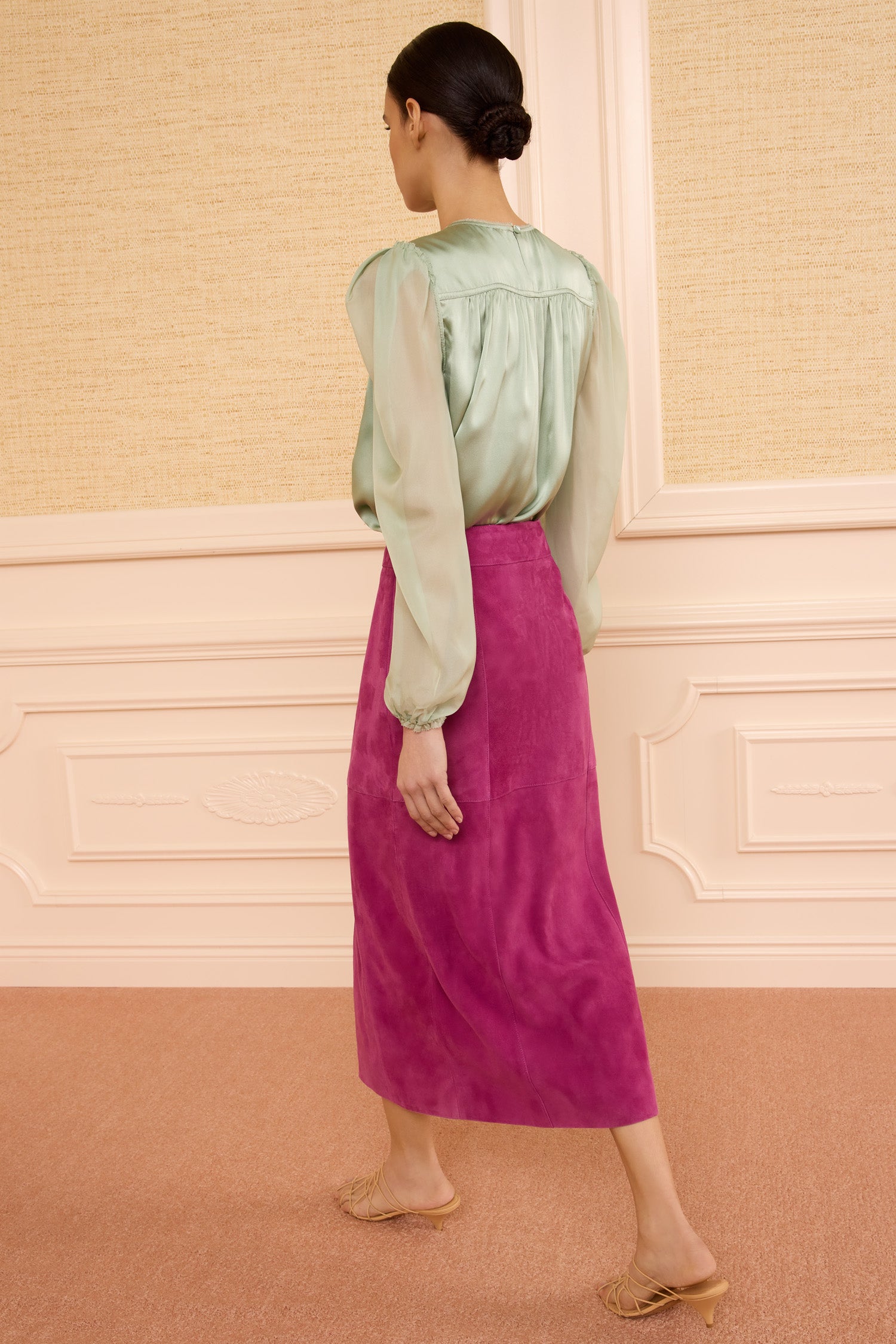 Ulla Johnson Orion Suede Pencil Skirt - Iris