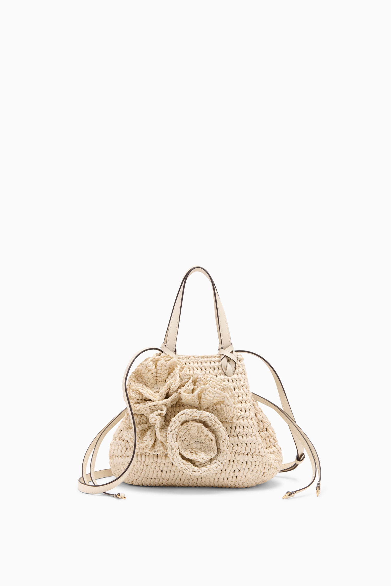 Gio Floral Raffia Crossbody - Cowrie