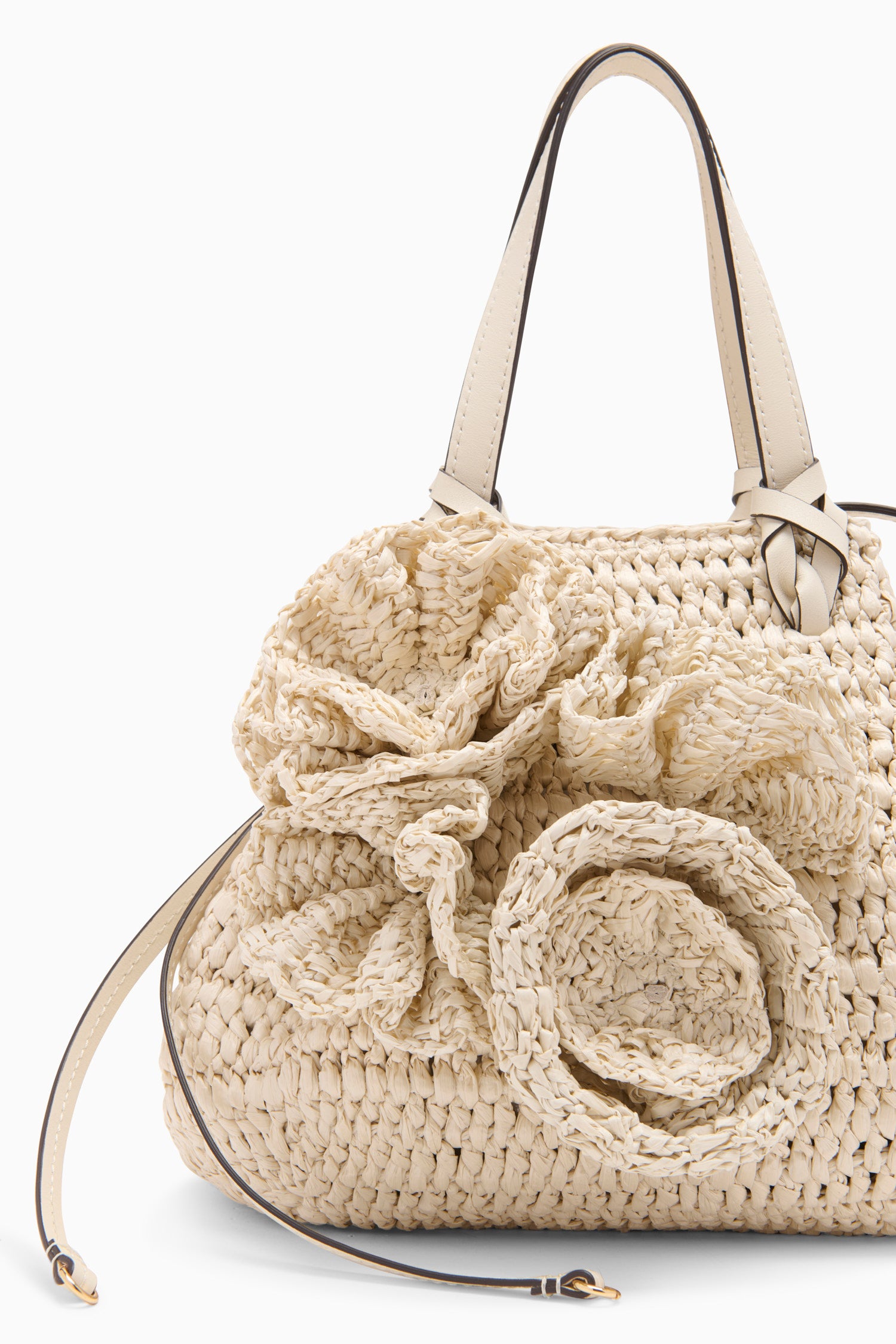 Gio Floral Raffia Crossbody - Cowrie