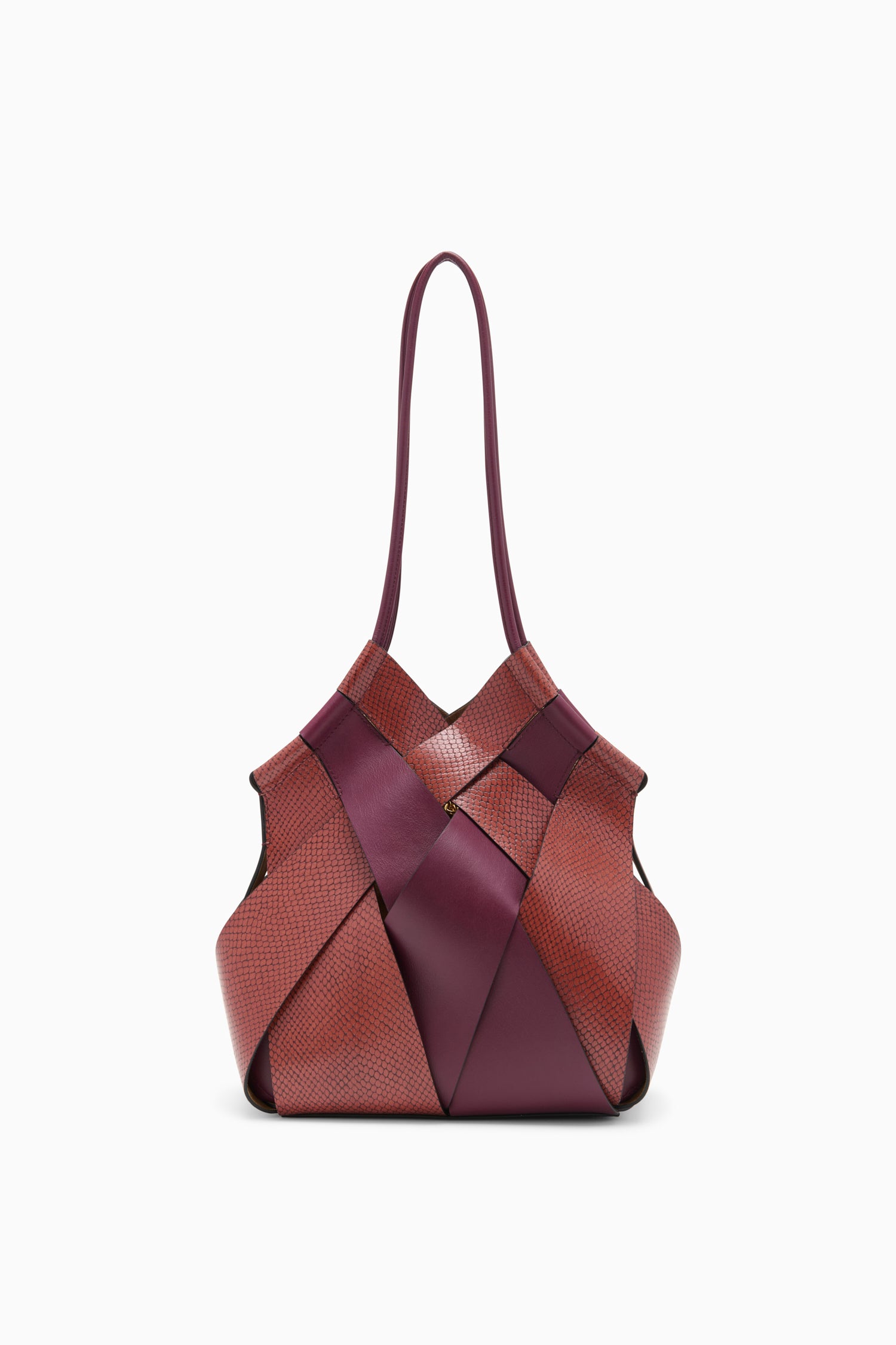 Charlotte Shoulder Bag - Bordeaux Embossed Mixte
