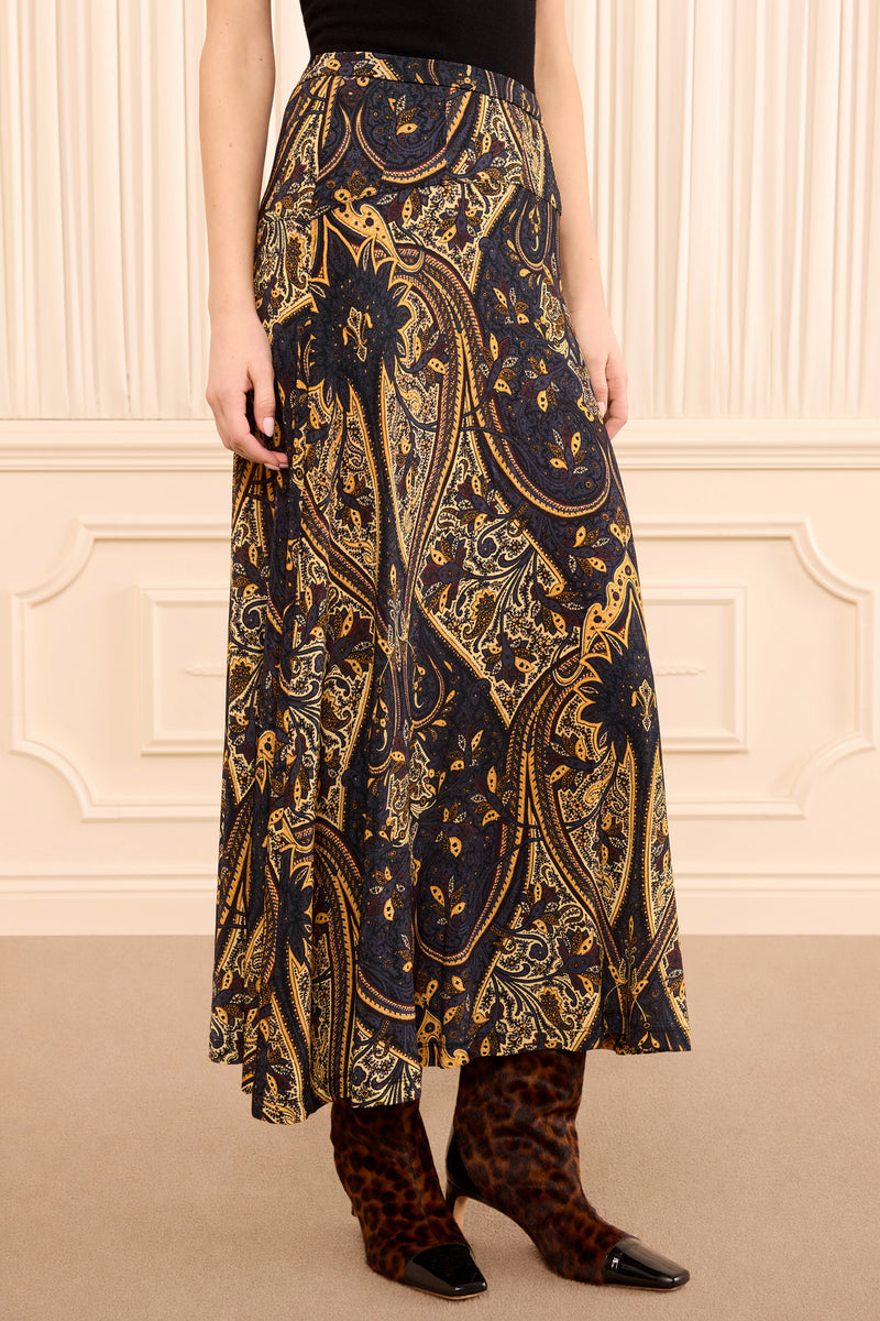 Paola Jersey Skirt - Twilight Paisley - Ulla Johnson