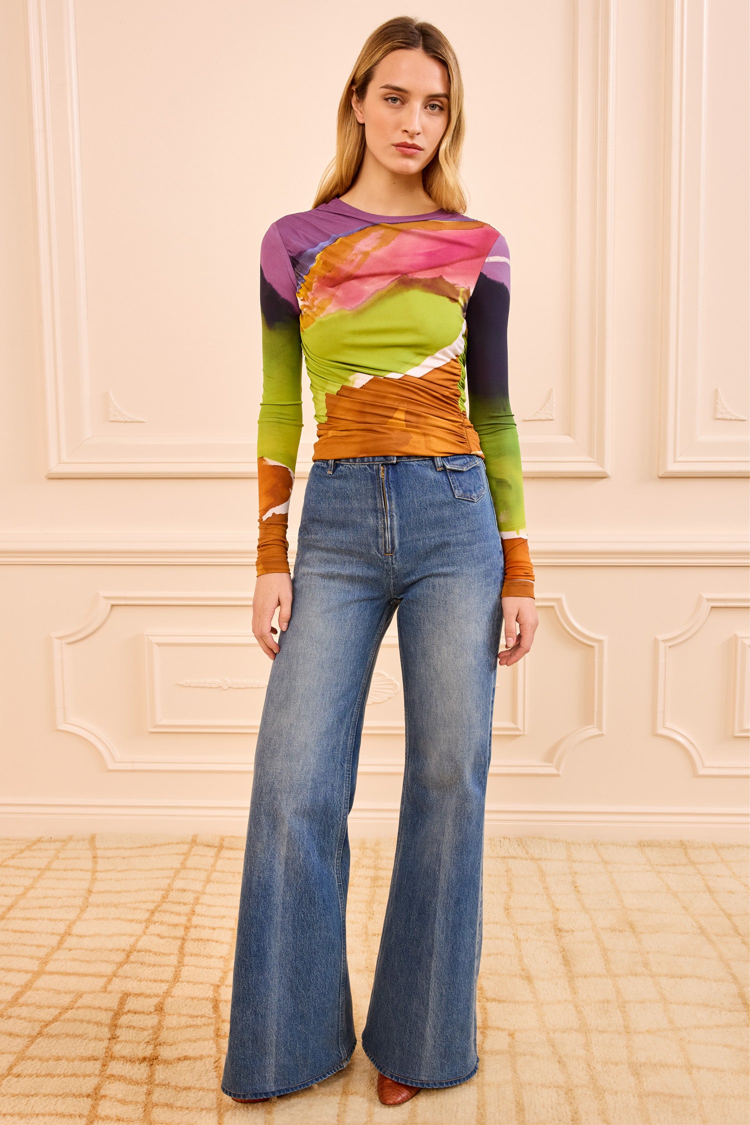 Paradis Ruched Jersey Top - Nature Abhors A Vacuum