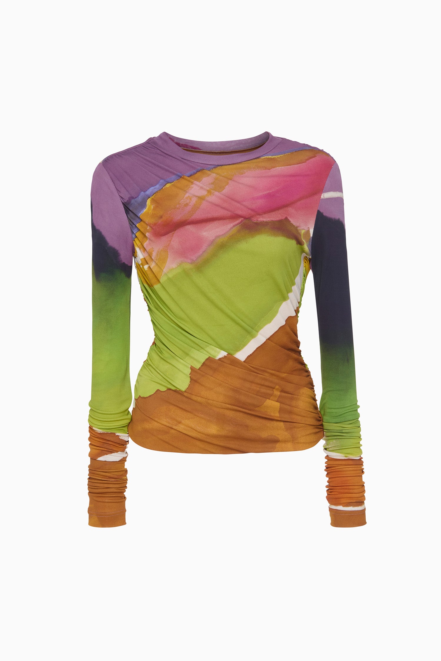 Ulla Johnson Paradis Ruched Jersey Top - Nature Abhors A Vacuum