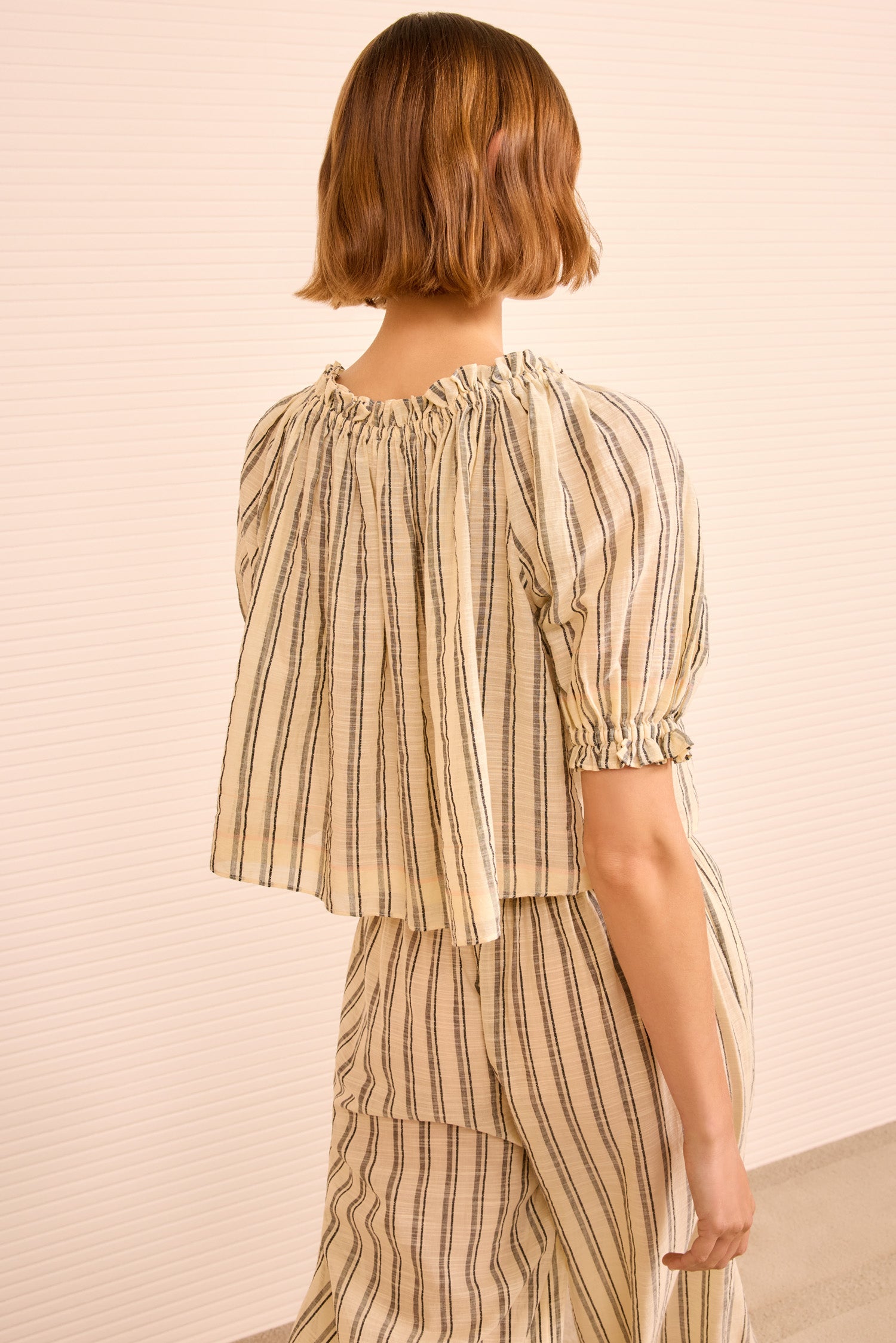 Ulla Johnson Paros Striped Top Coverup - Cowrie Stripe