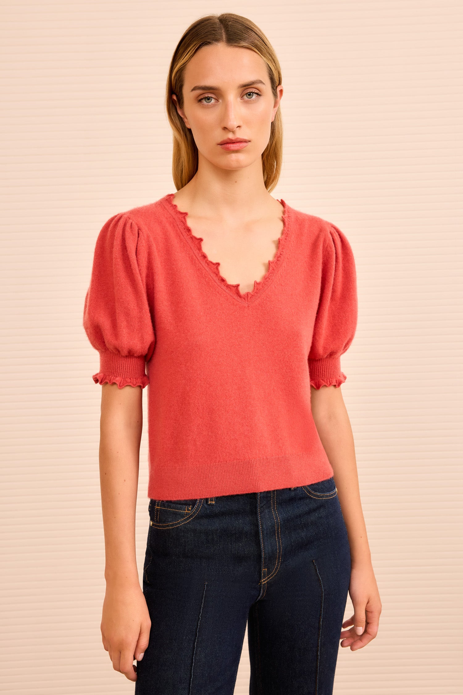 Ulla Johnson Polline Short Sleeve Top - Coral