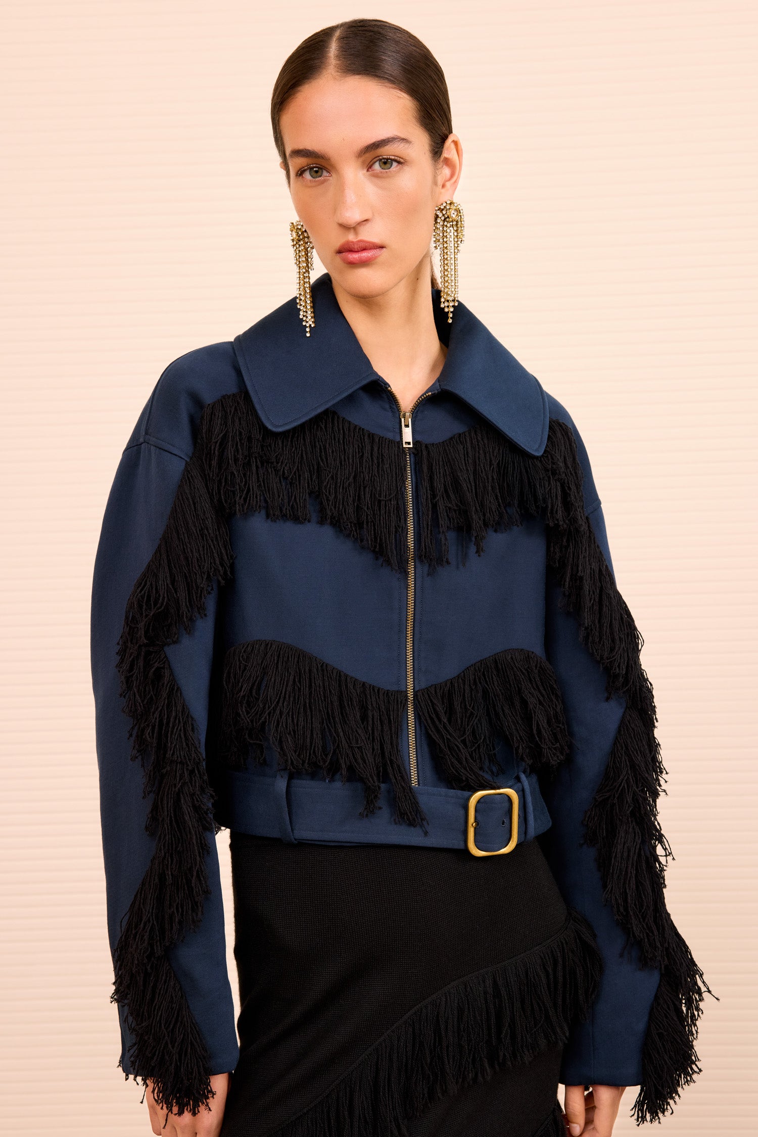 Raffela Cropped Fringe Jacket - Nuit