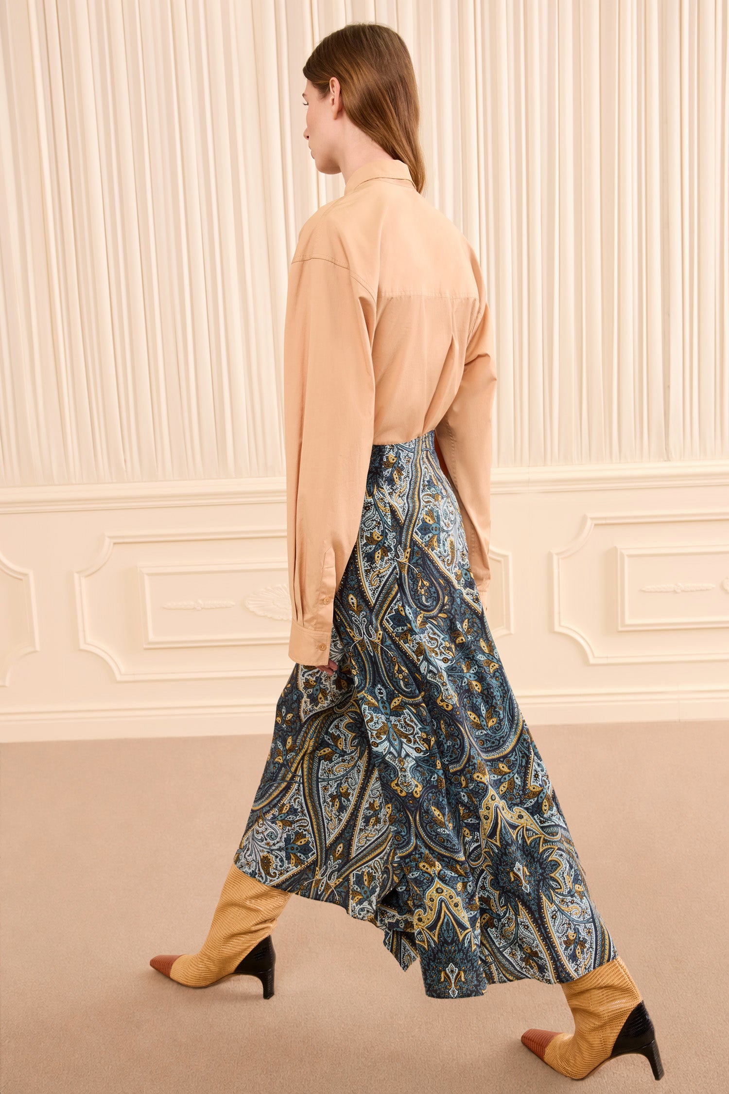 Ulla Johnson Riele Cascading Ruffle Silk Skirt - Prussian