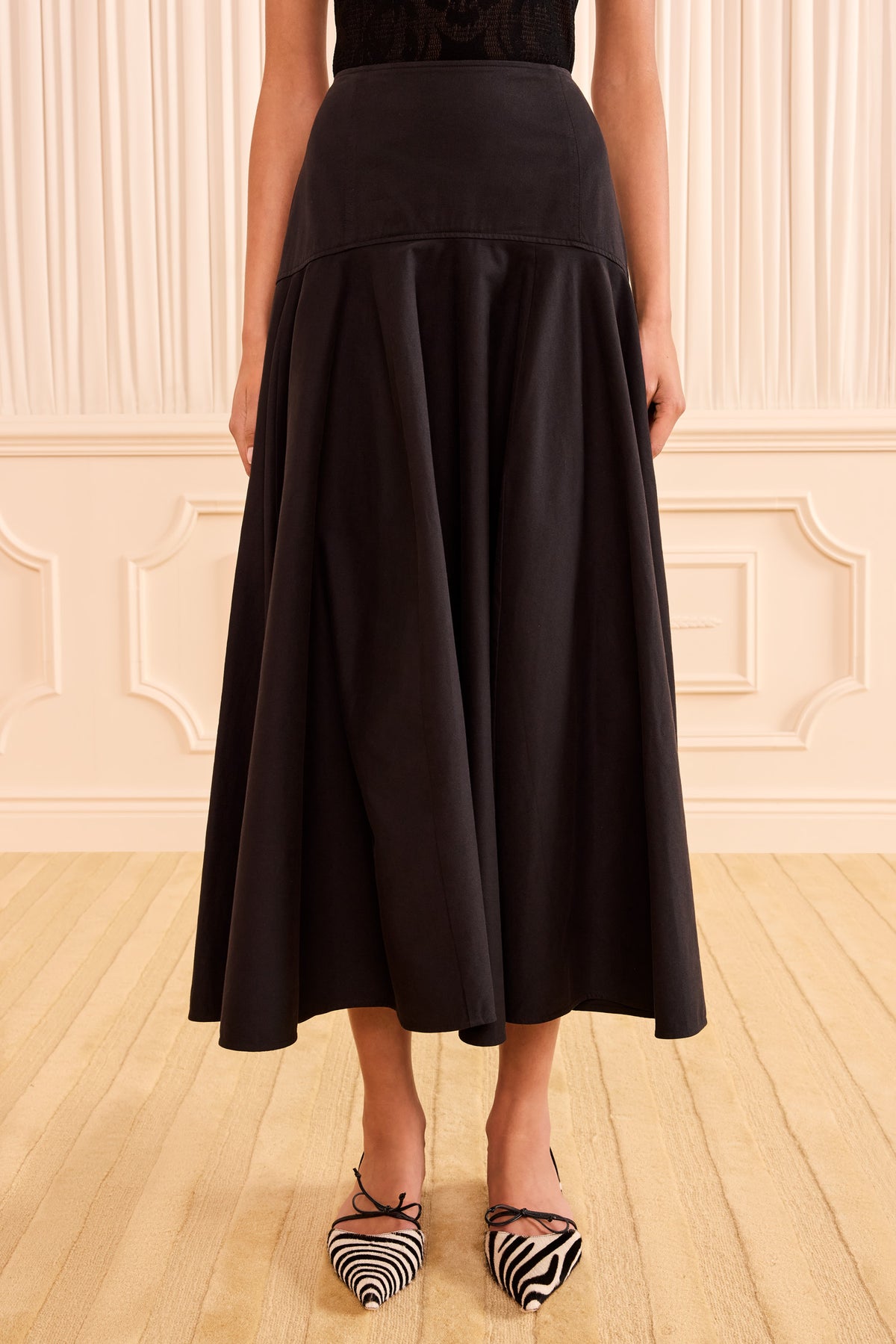 Ausgestellter Midirock Rosara - Noir
