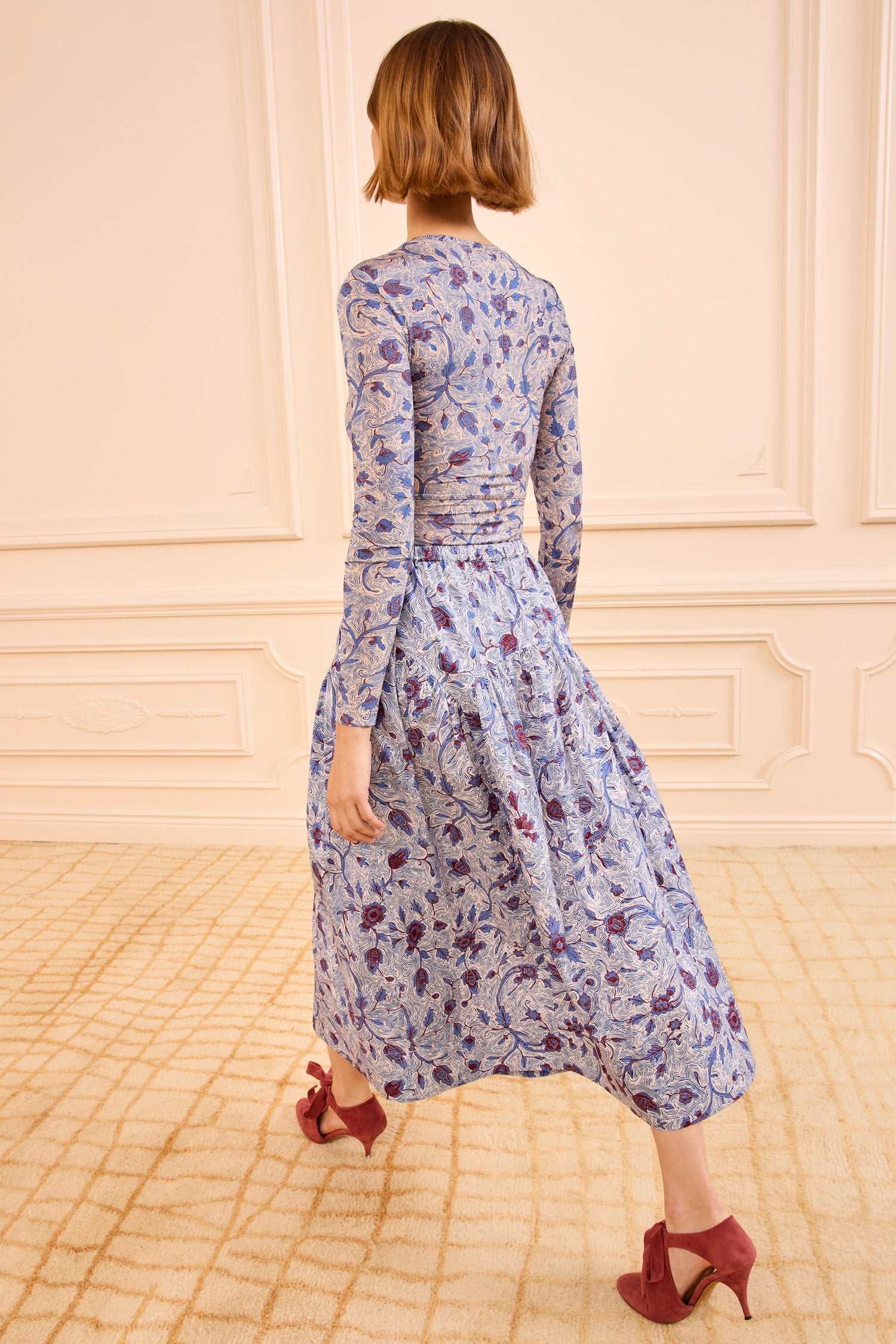 Rosen Cotton Midi Skirt - Gardenia