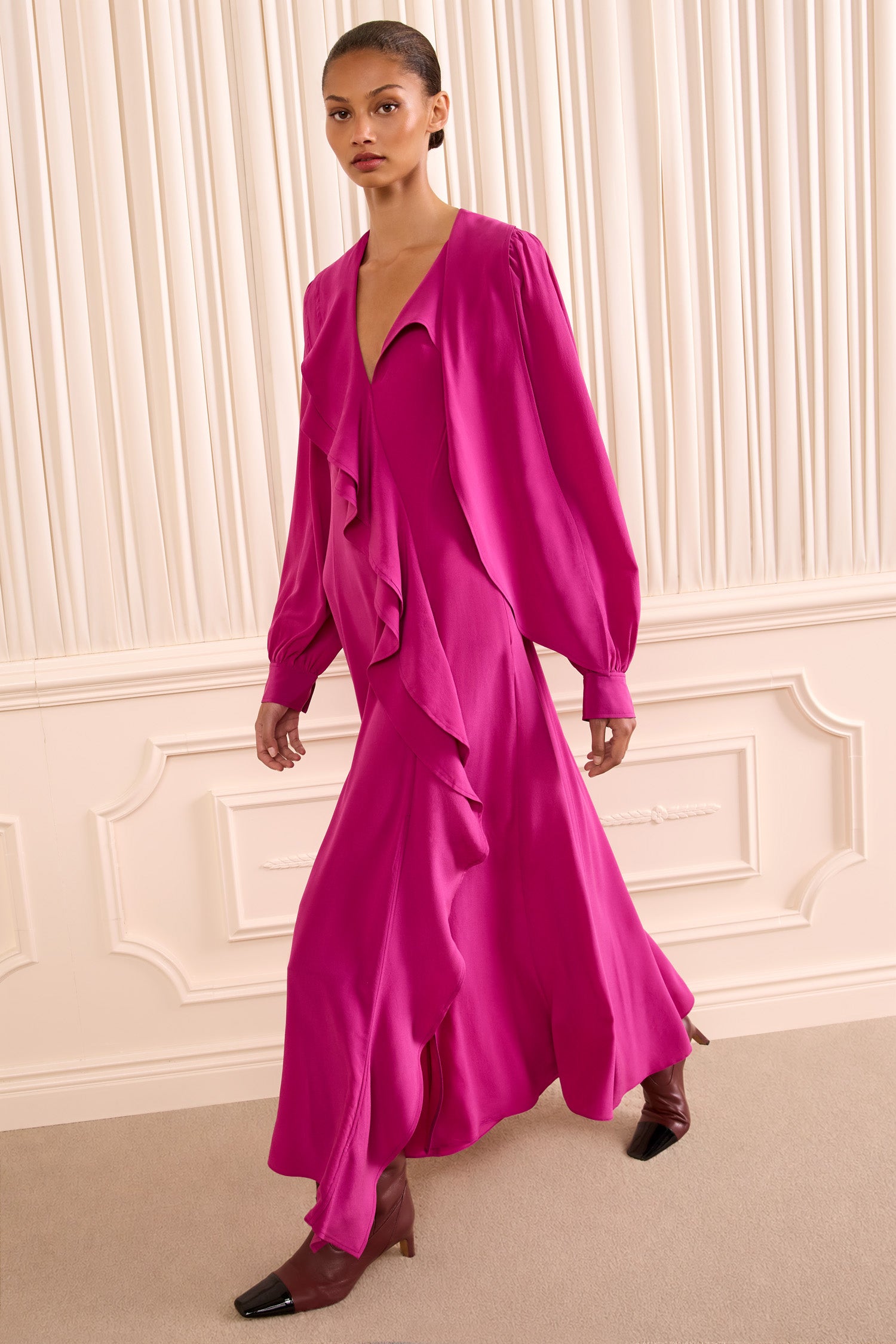 Ulla Johnson Sabrina Long Sleeve Silk Dress - Orchid