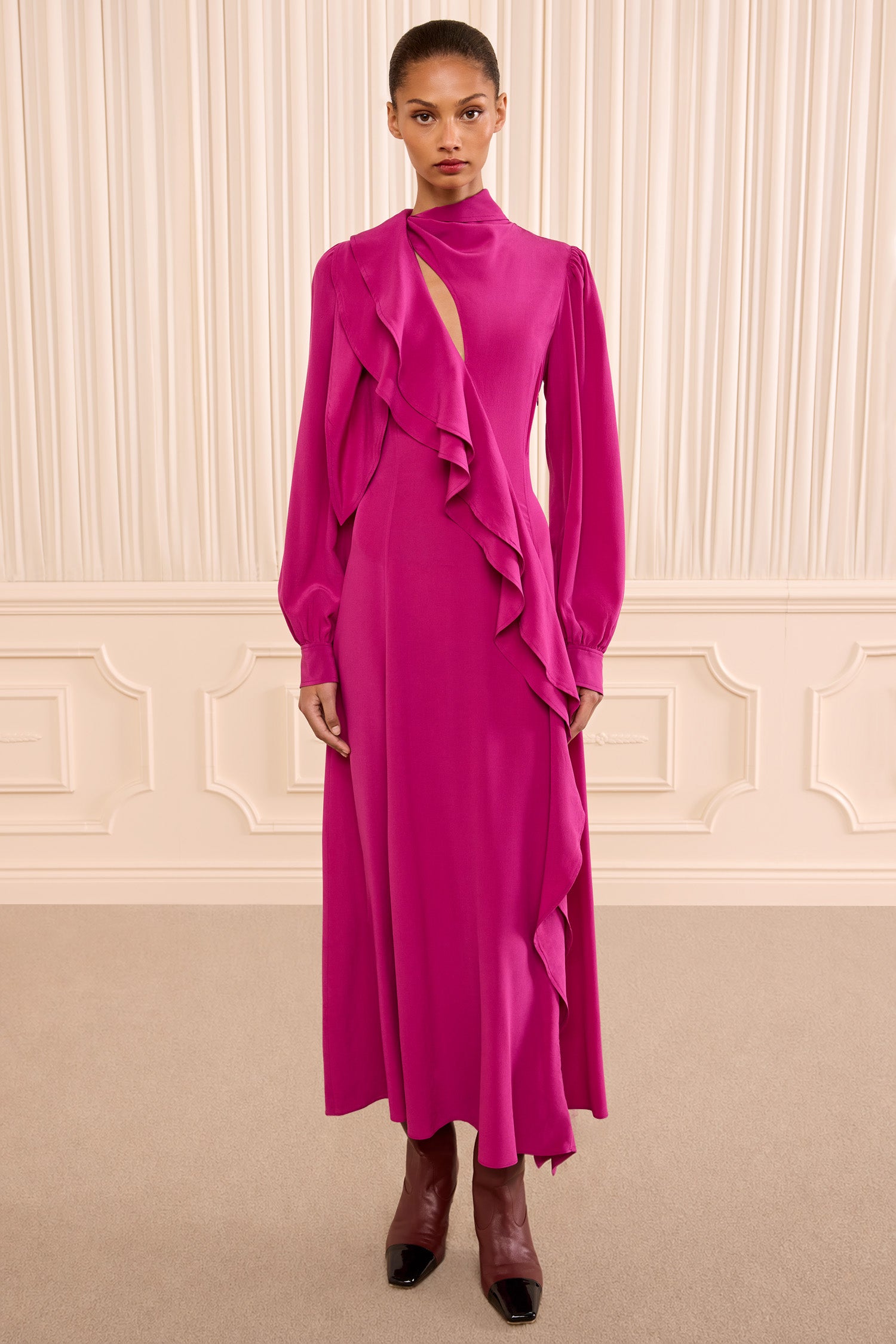 Ulla Johnson Sabrina Long Sleeve Silk Dress - Orchid