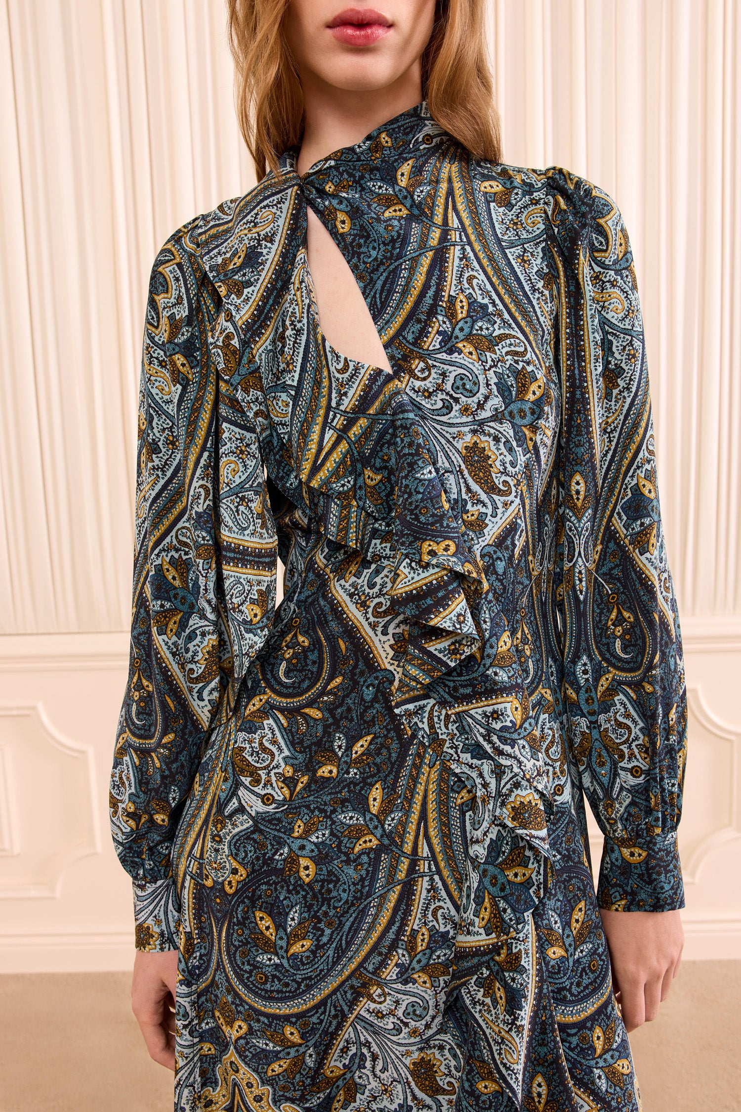 Ulla Johnson Sabrina Long Sleeve Silk Dress - Prussian