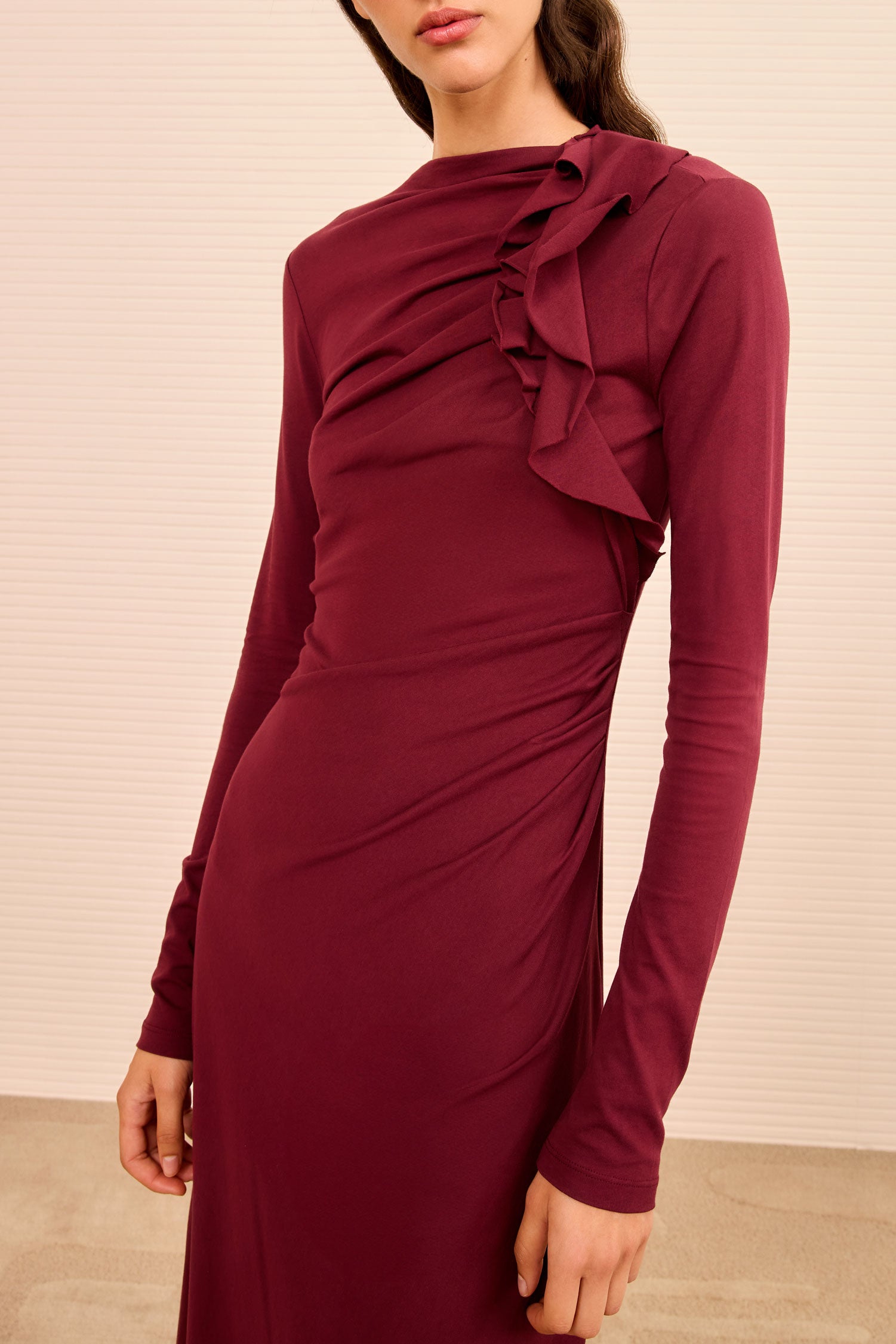 Safi Long Sleeve Dress - Claret