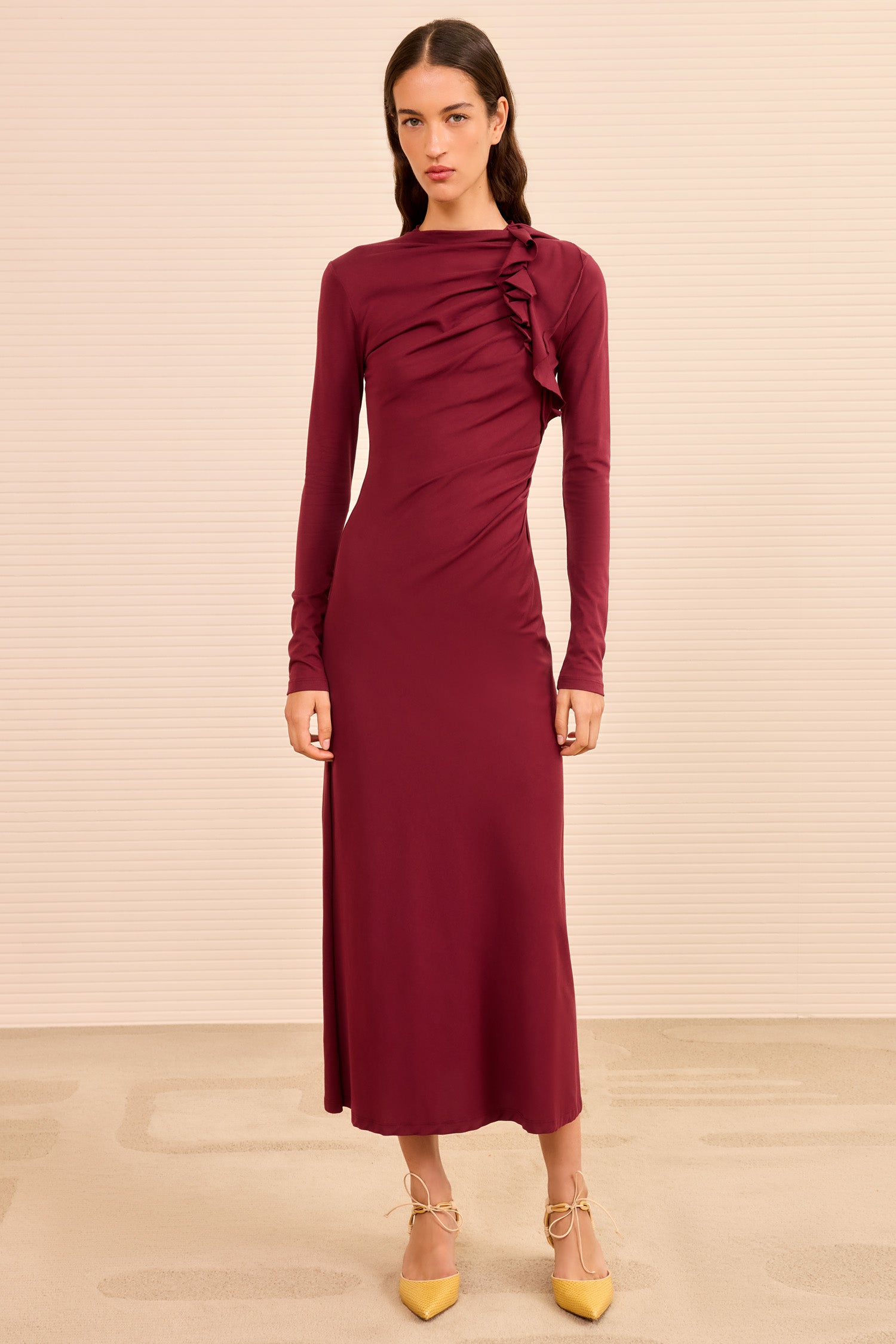 Ulla Johnson Safi Long Sleeve Dress - Claret