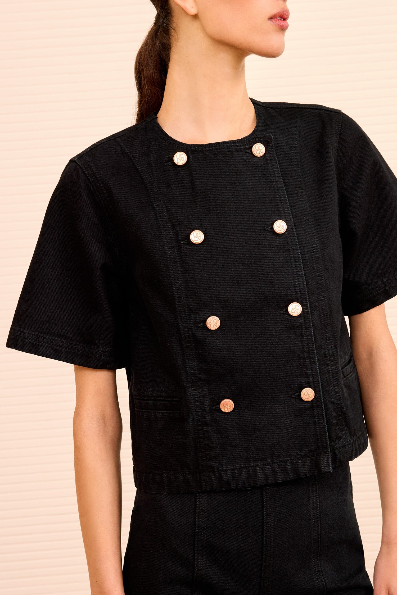 The Serge Shirt Sleeve Jacket - Noir