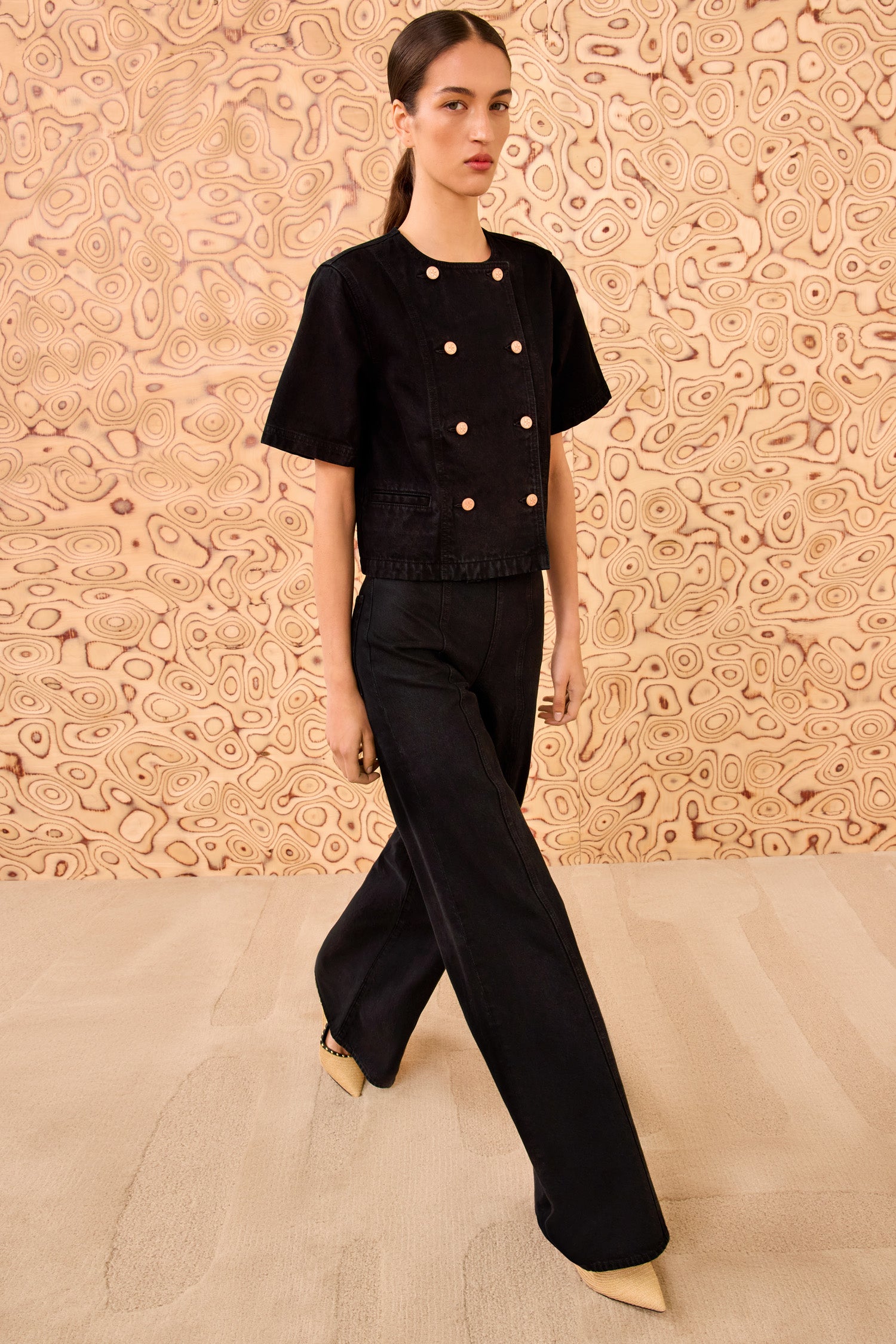 Ulla Johnson The Serge Shirt Sleeve Jacket - Noir