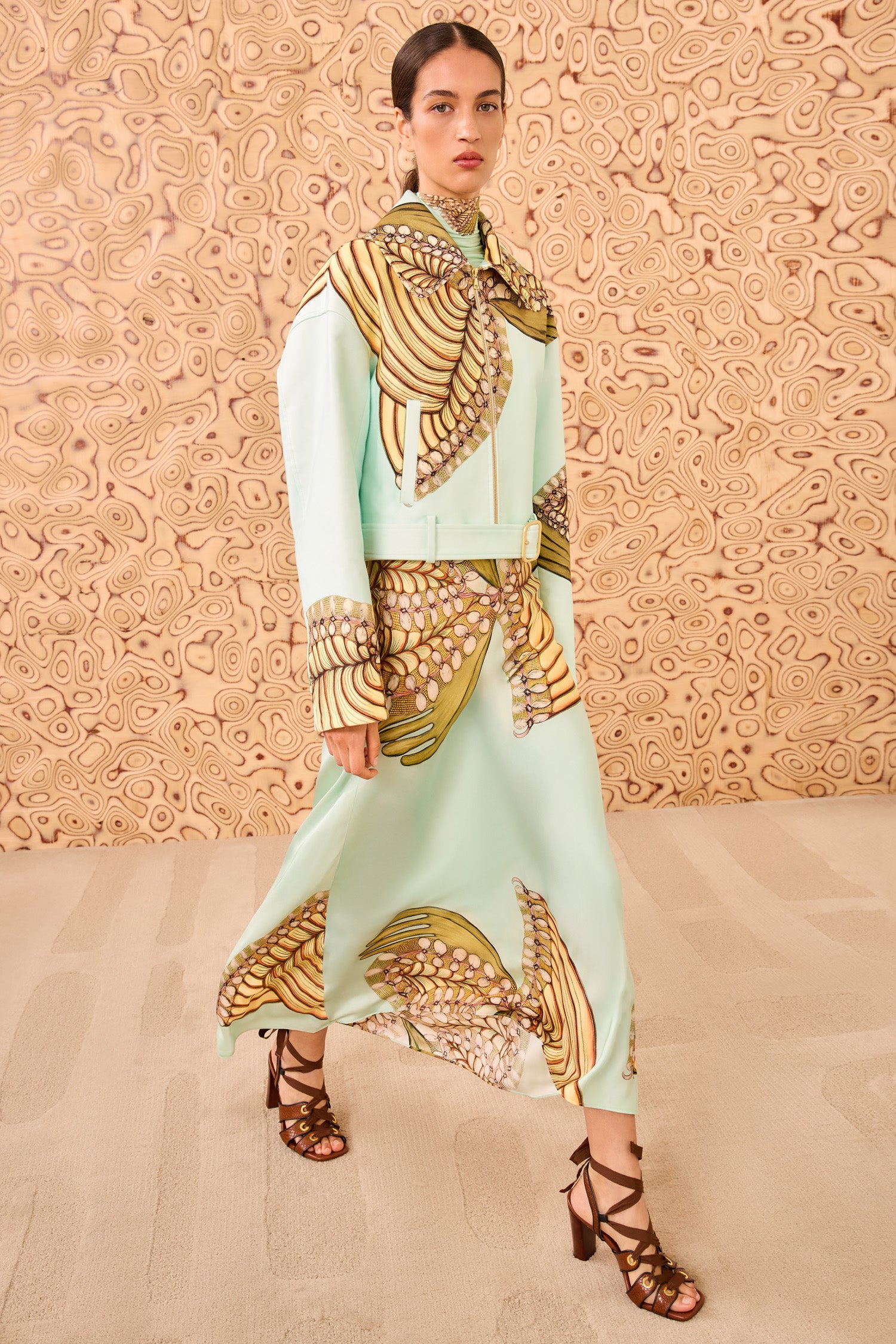 Ulla Johnson Signal Cropped Belted Jacket - Water Blossoms