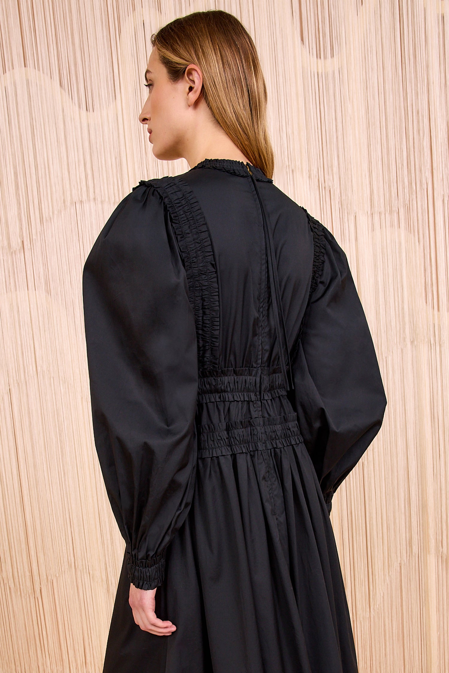Skye Cotton Long Dress - Noir