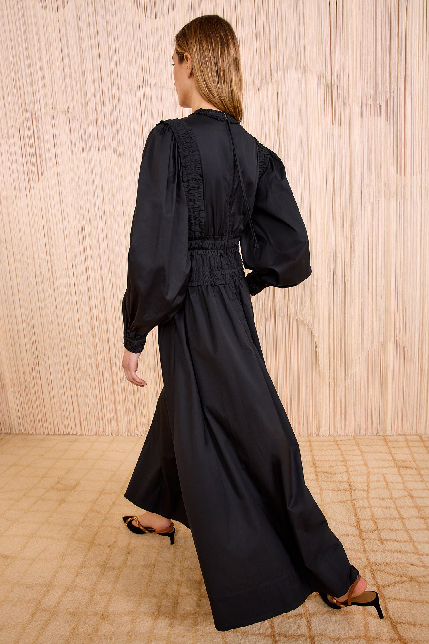 Skye Cotton Long Dress - Noir