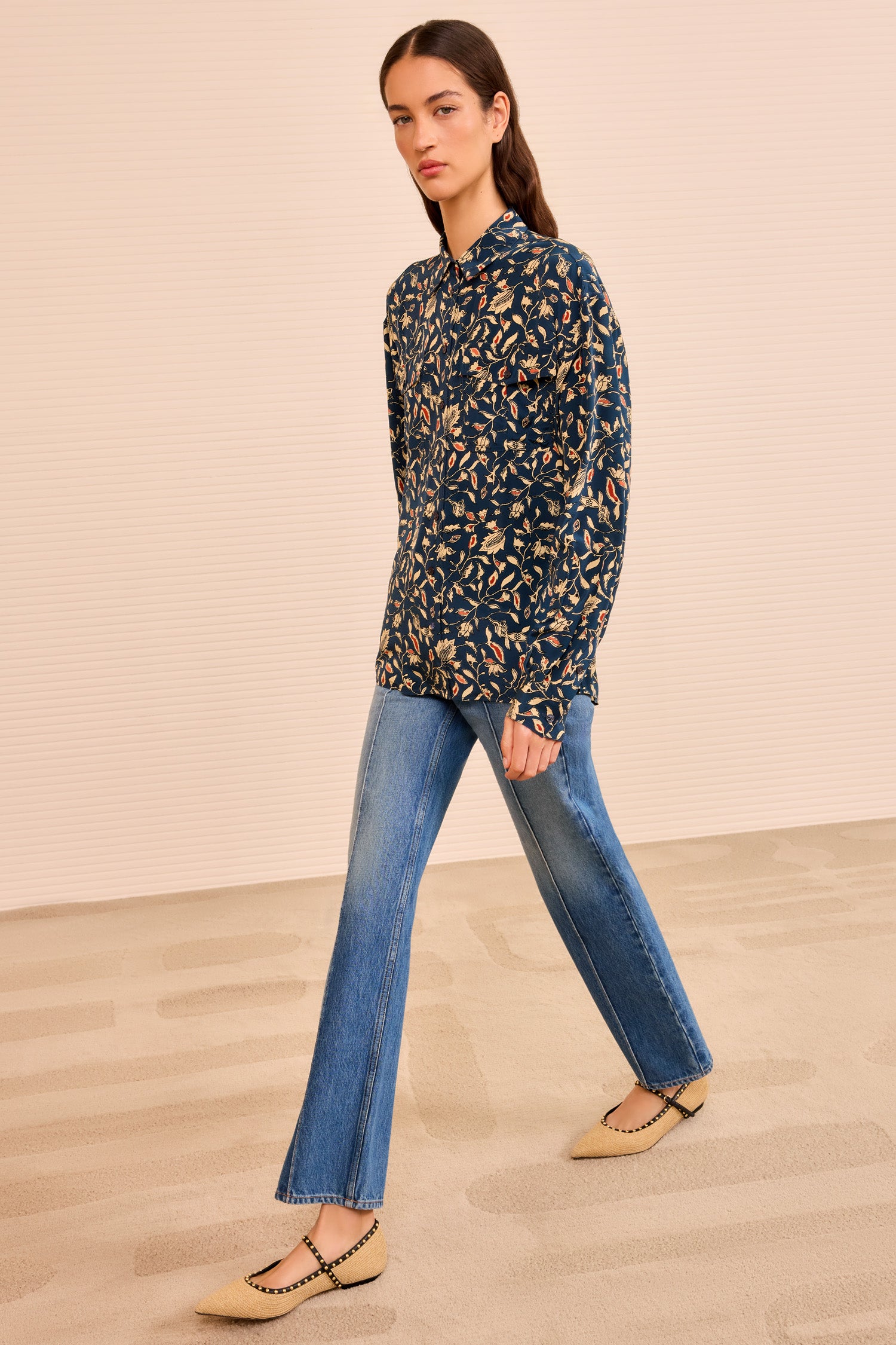 Ulla Johnson Soren Long Sleeve Shirt - Midnight Garden