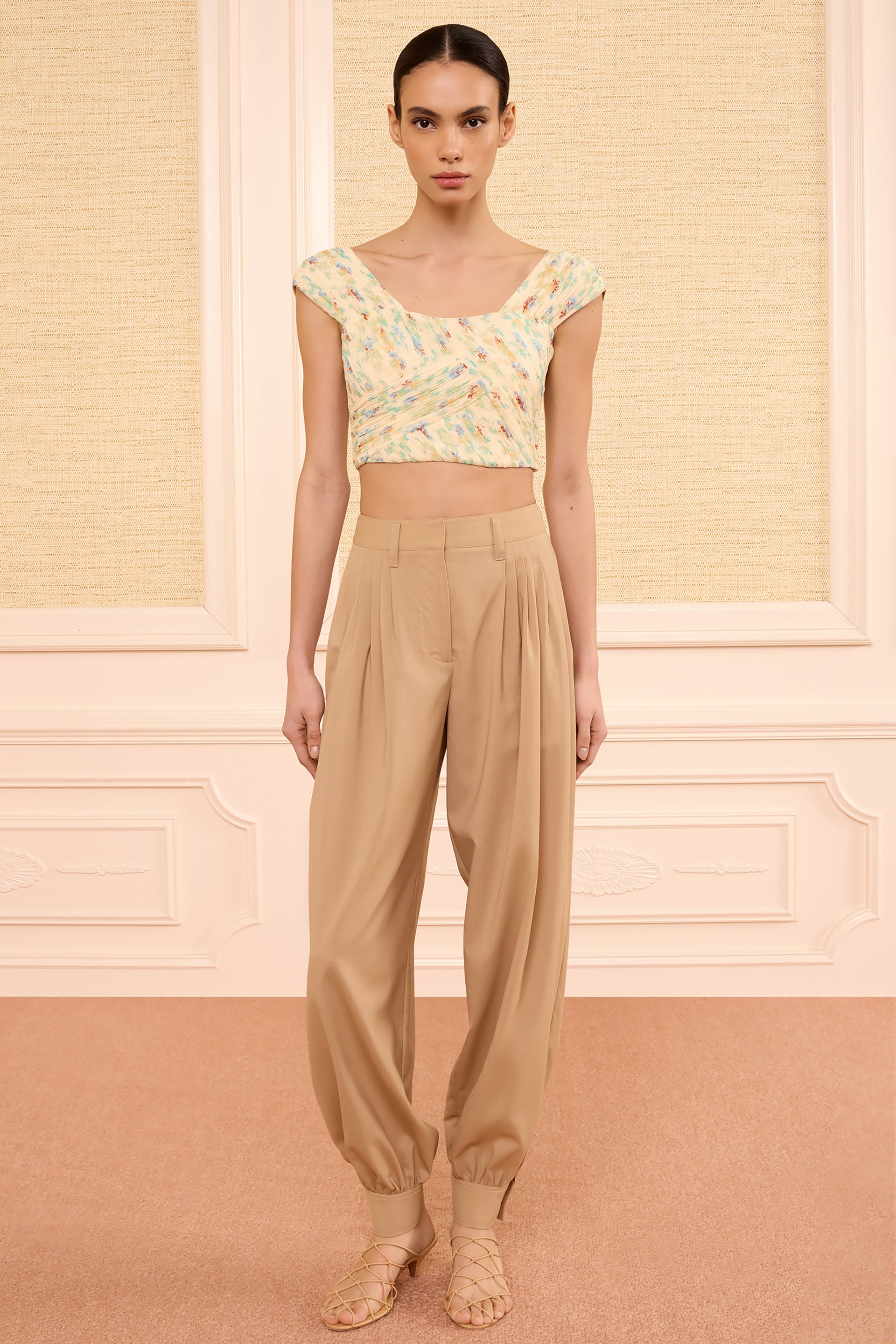 Ulla Johnson Sylvie Off the Shoulder Crop Top - Moon Petal