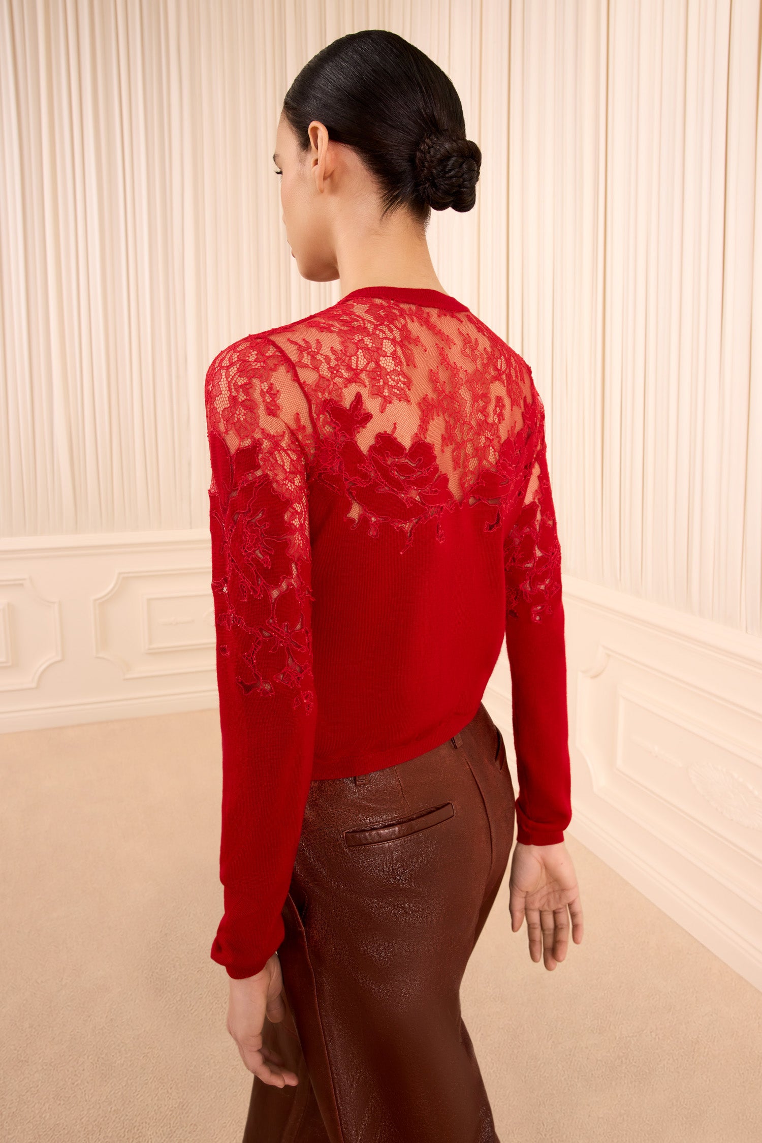 Ulla Johnson Talia Lace Cardigan - Cerise