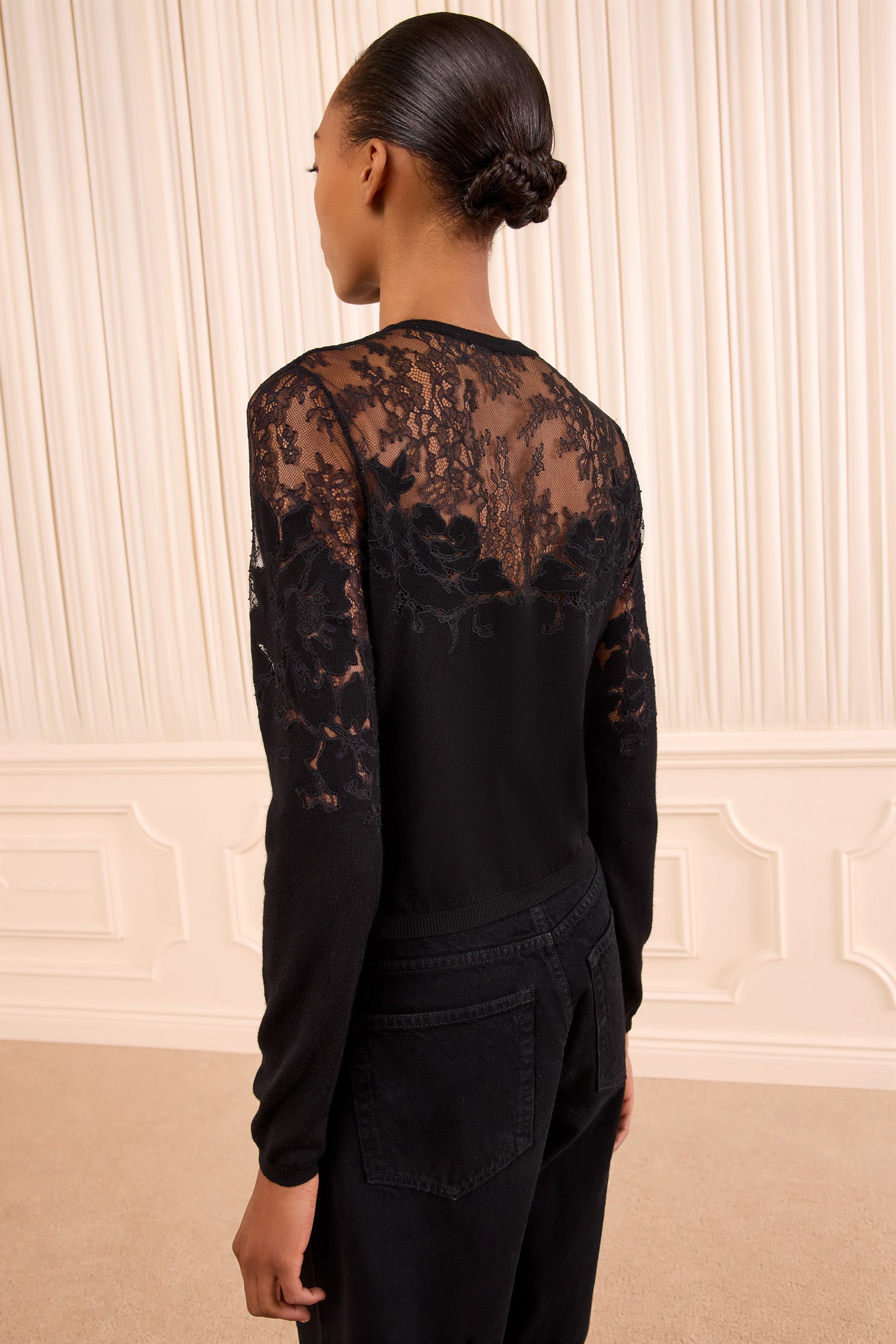 Talia Lace Cardigan - Noir