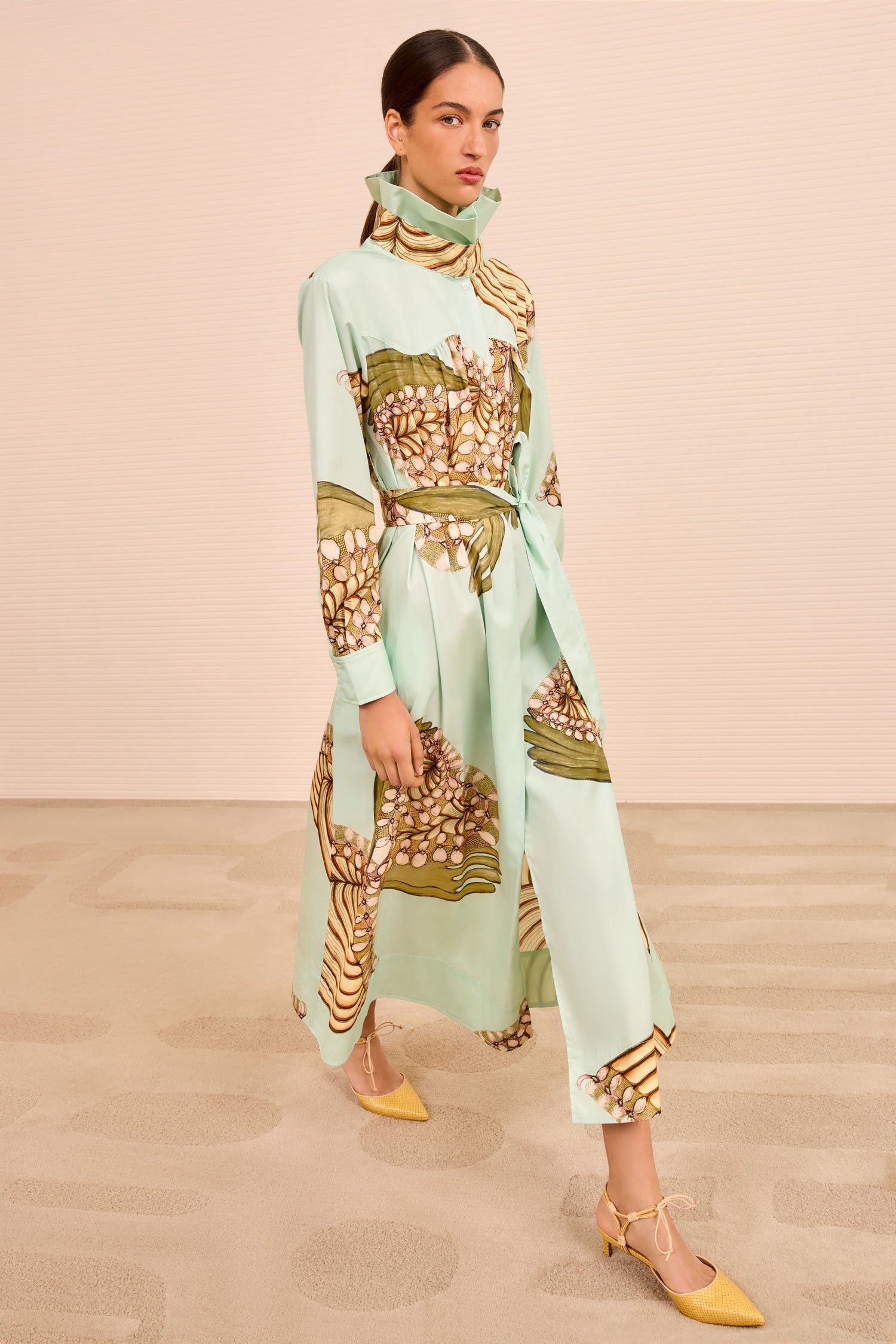 Ulla Johnson Terezie Ruffle Neck Dress - Water Blossoms