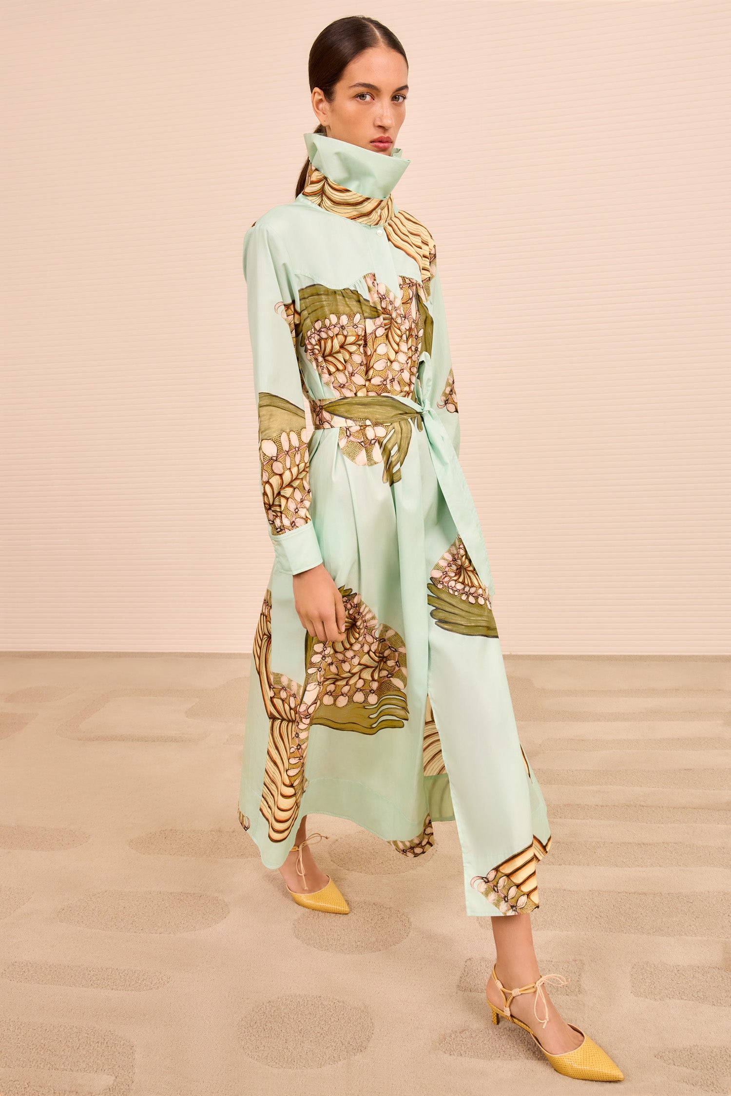 Ulla Johnson Terezie Ruffle Neck Dress - Water Blossoms