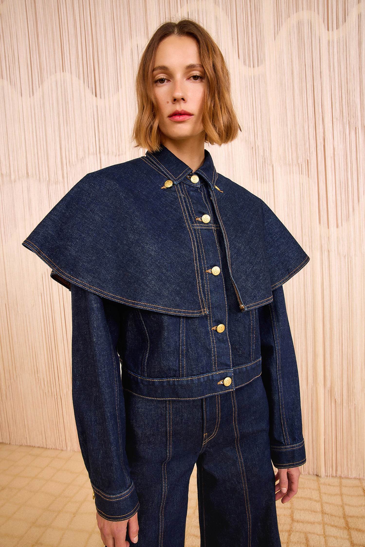 The Agata Denim Cape Jacket - Tigris