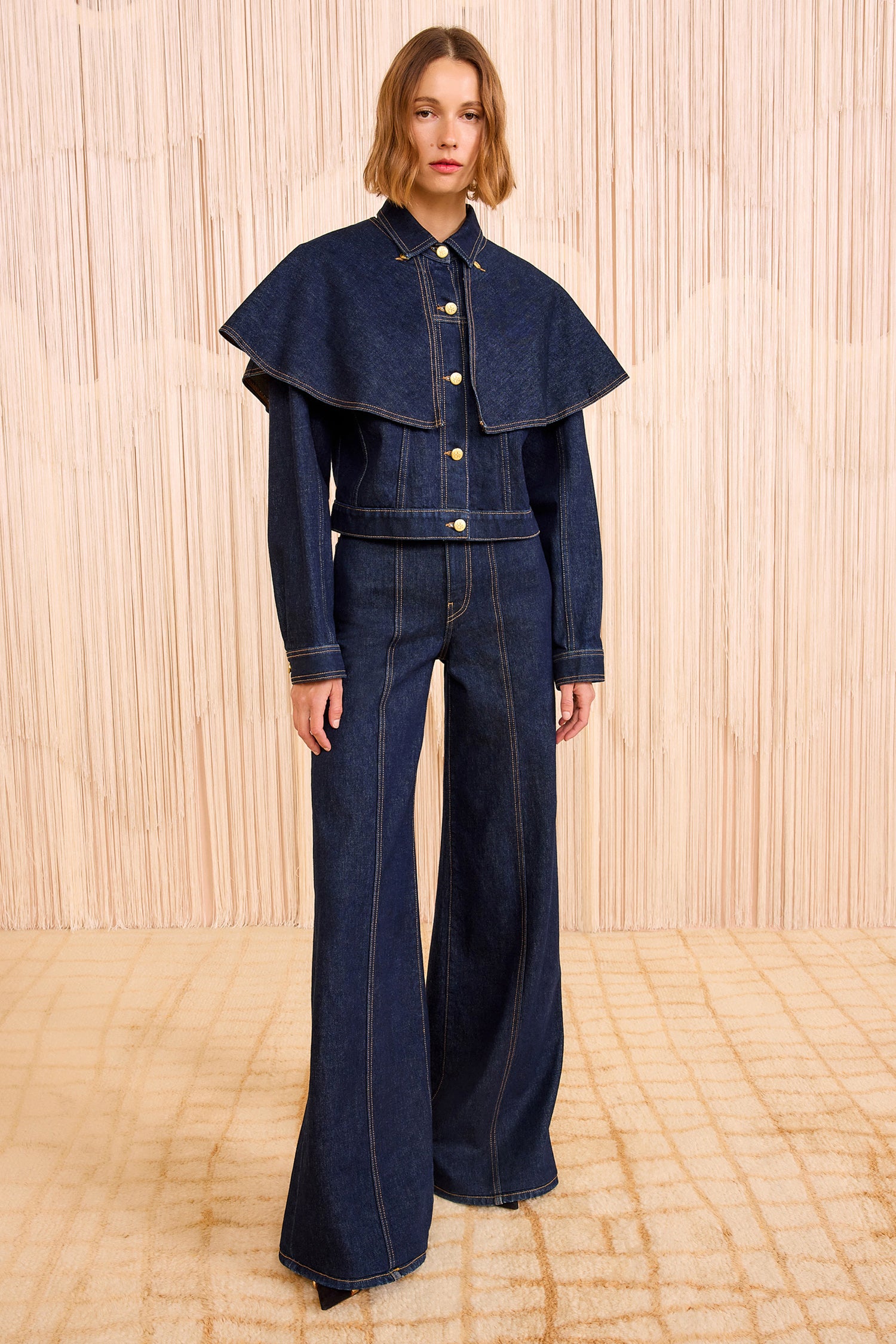 The Agata Denim Cape Jacket - Tigris