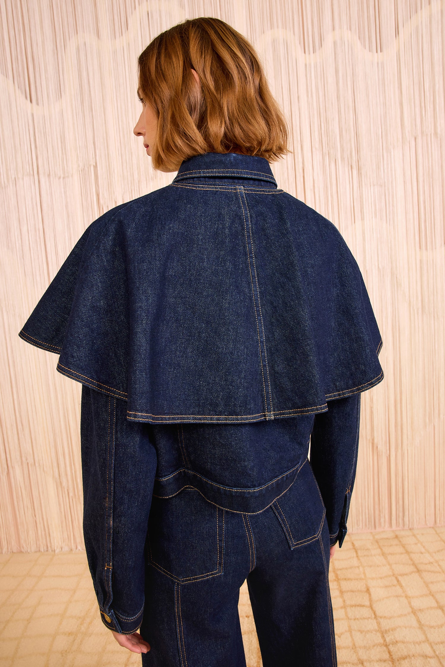 Ulla Johnson The Agata Denim Cape Jacket - Tigris