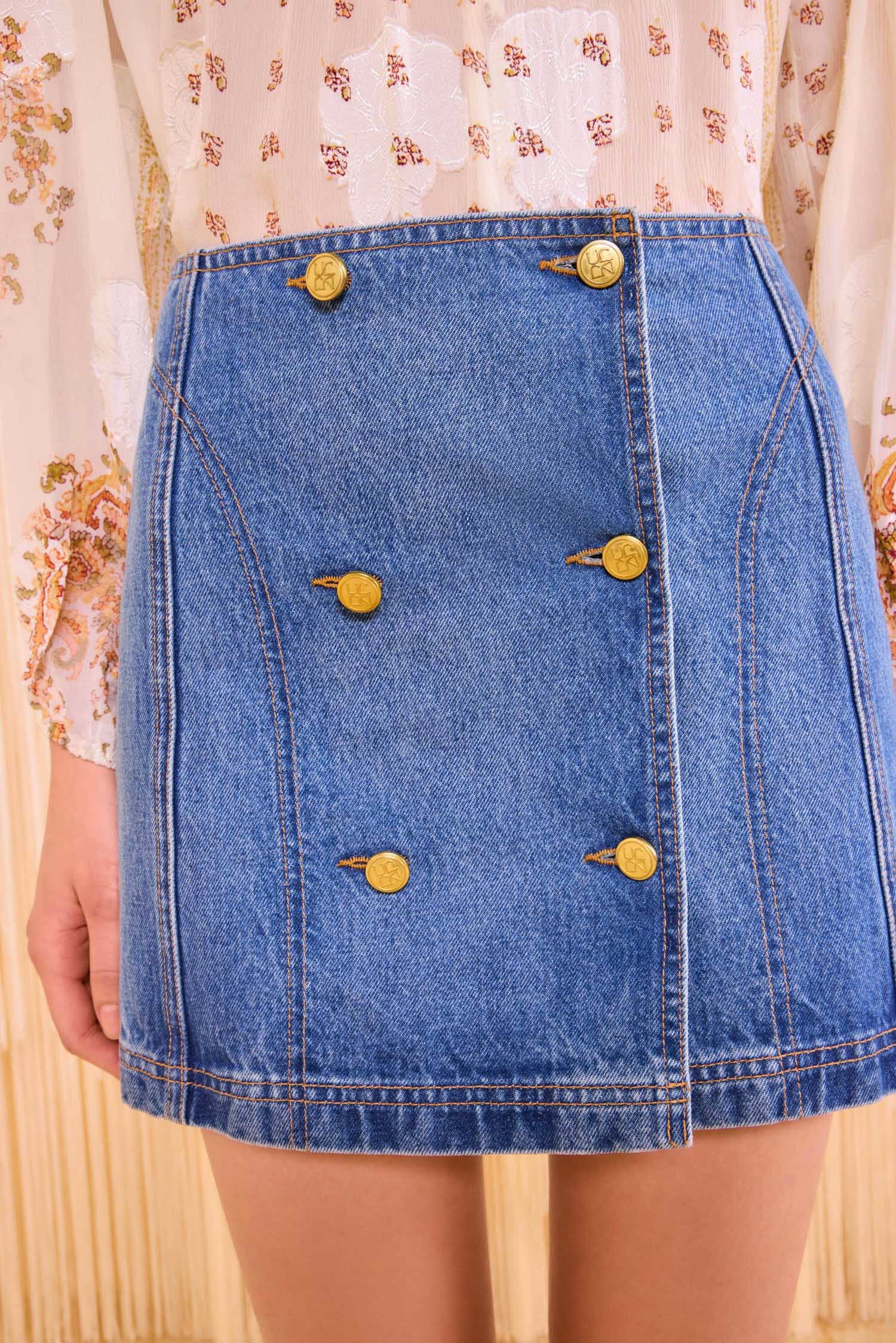 The Clara Mini Denim Skirt - Danube