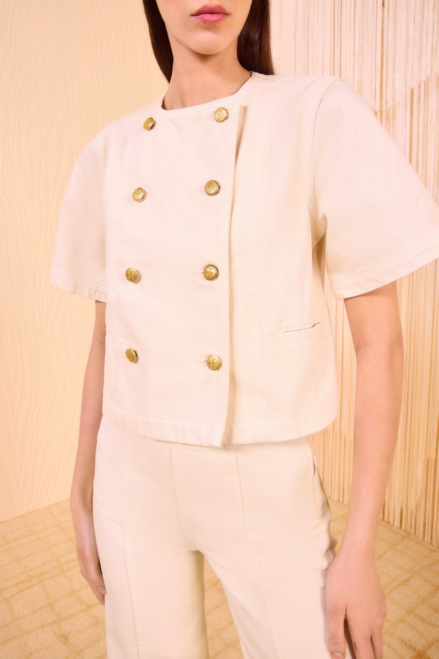 Ulla Johnson The Serge Short Sleeve Jacket - Birch