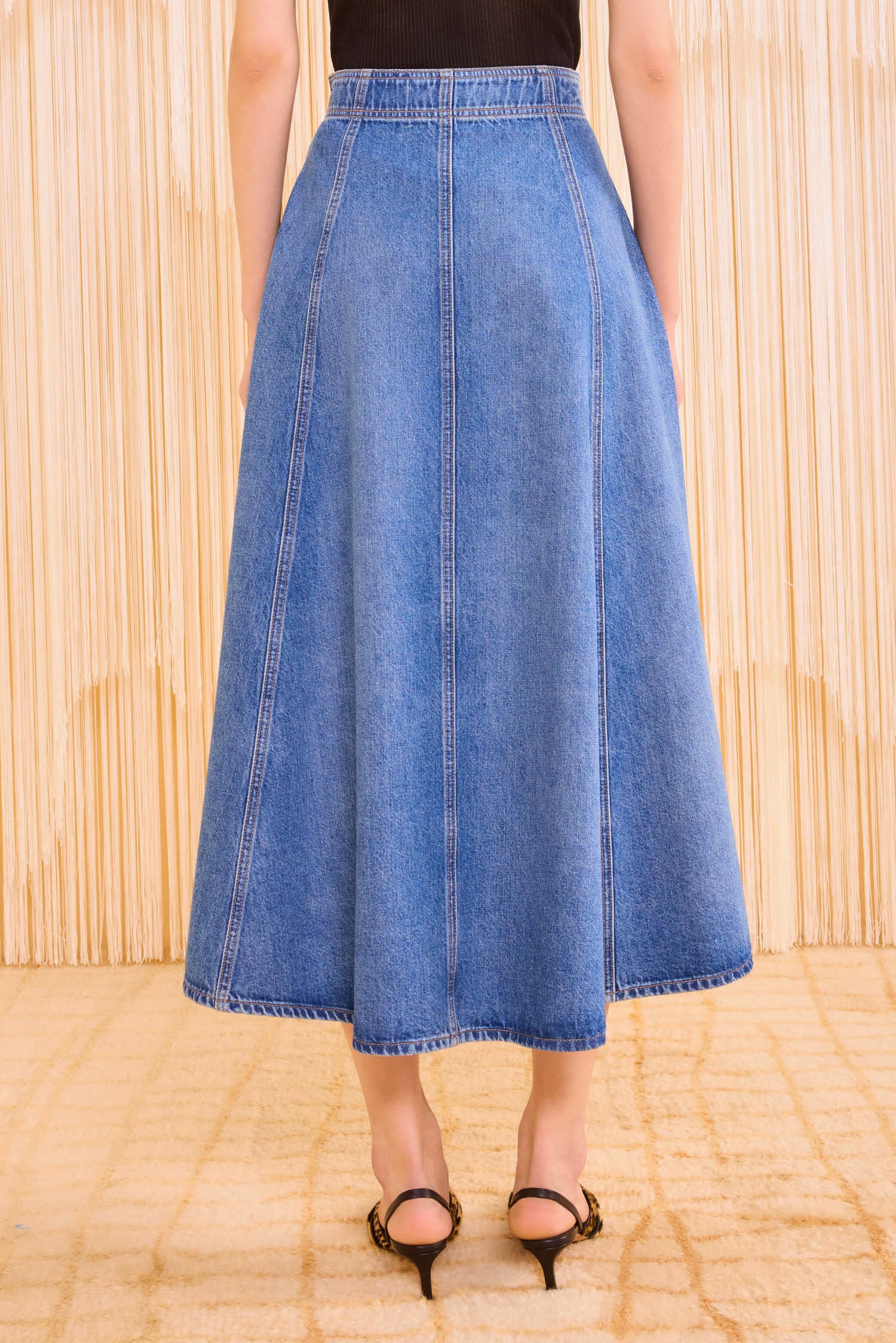 The Uma Midi Denim Skirt - Danube