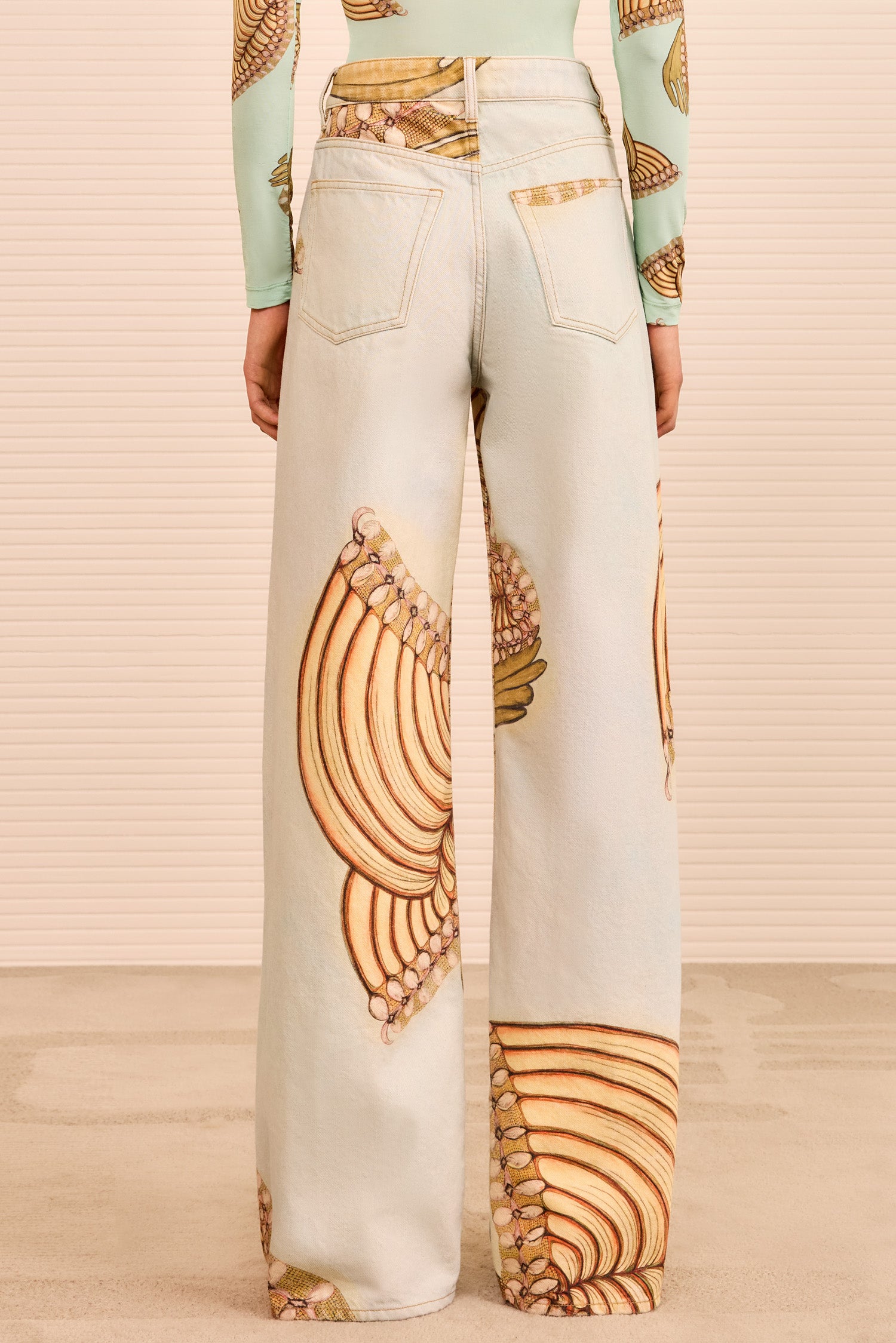 The Willow Wide Leg Jean - Water Blossoms