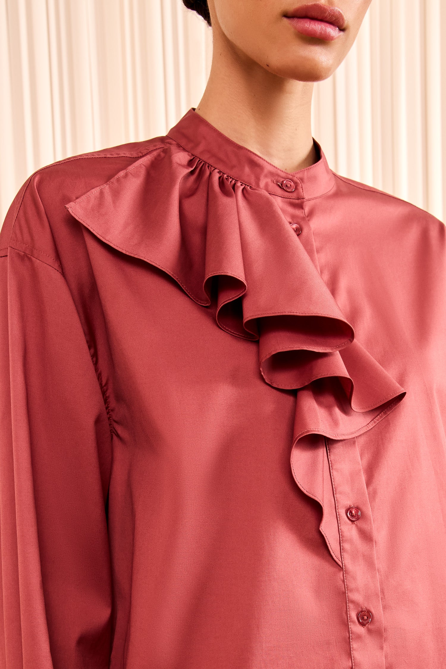 Ulla Johnson Thea Ruffle Blouse - Mahogany