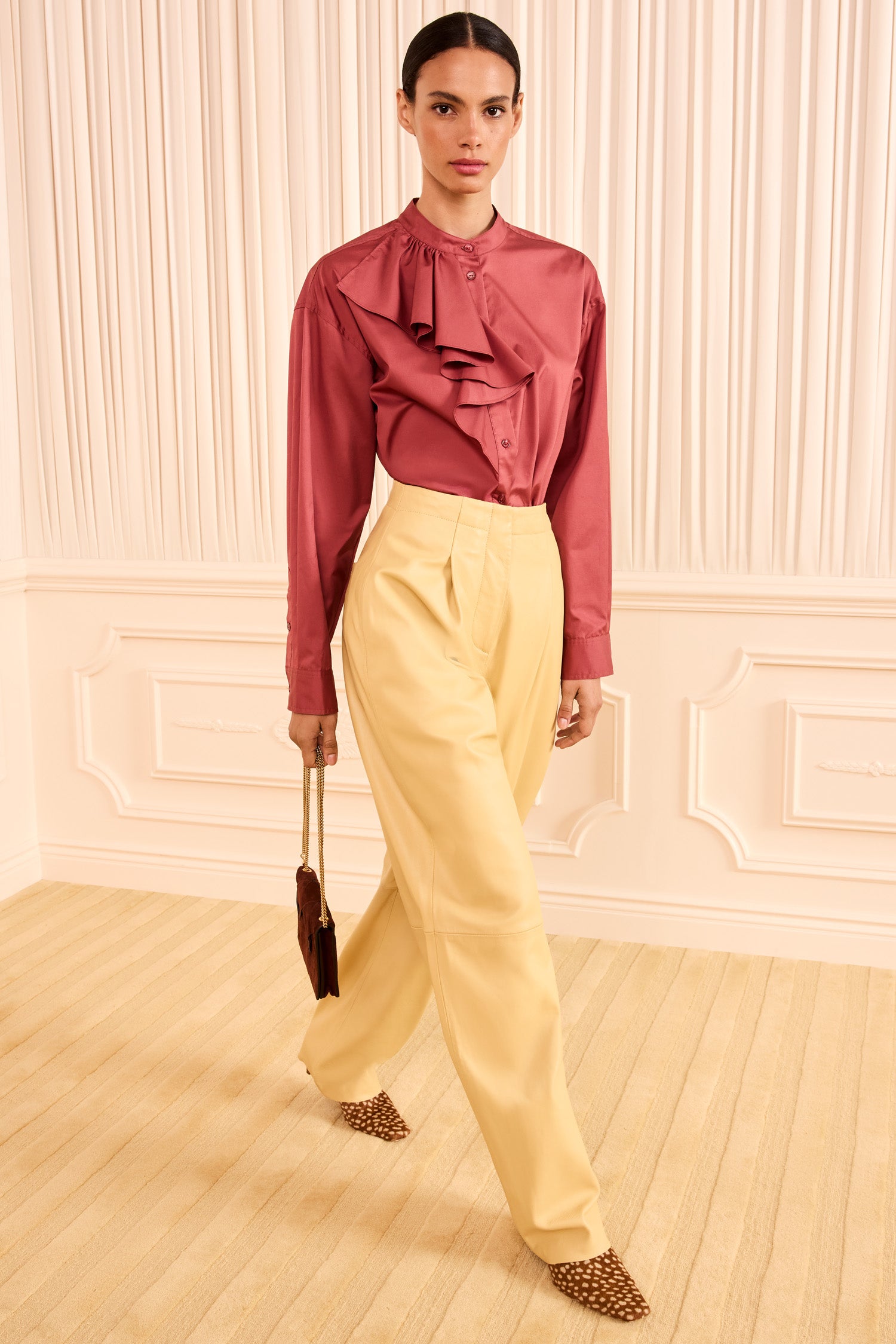 Ulla Johnson Thea Ruffle Blouse - Mahogany