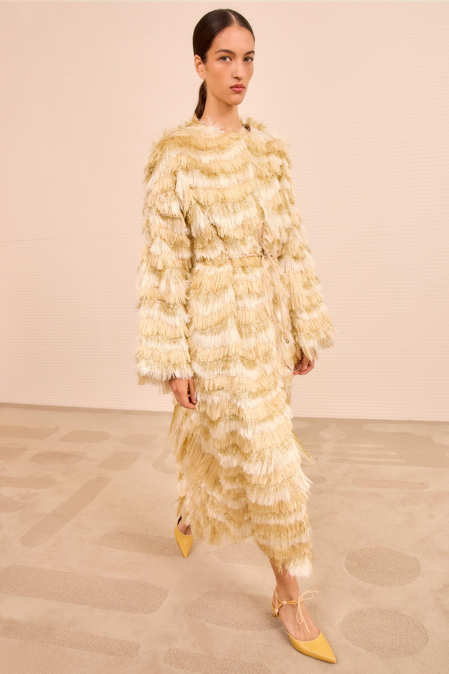 Theo Fringe Coat - Dune