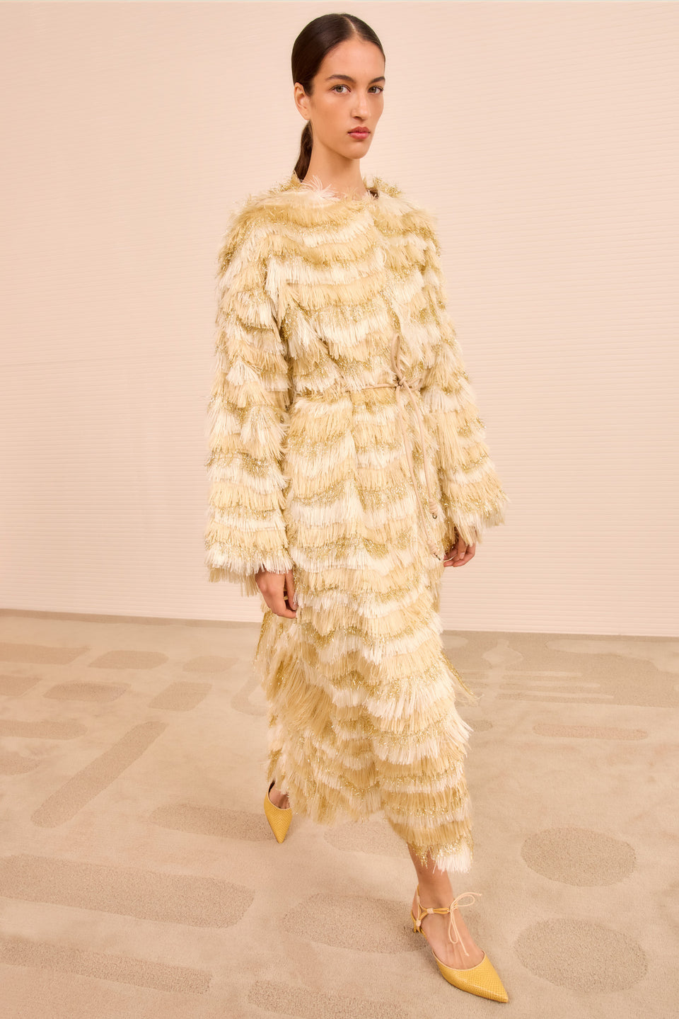 Theo Fringe Coat - Dune