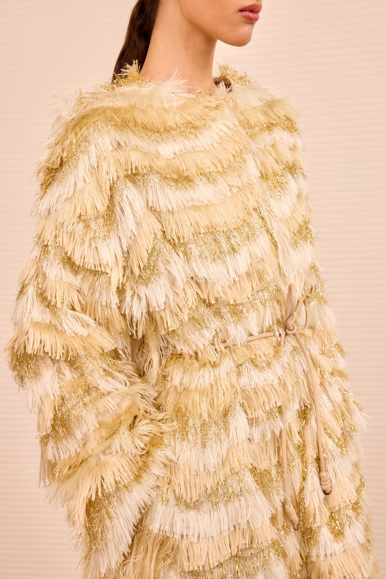 Theo Fringe Coat - Dune