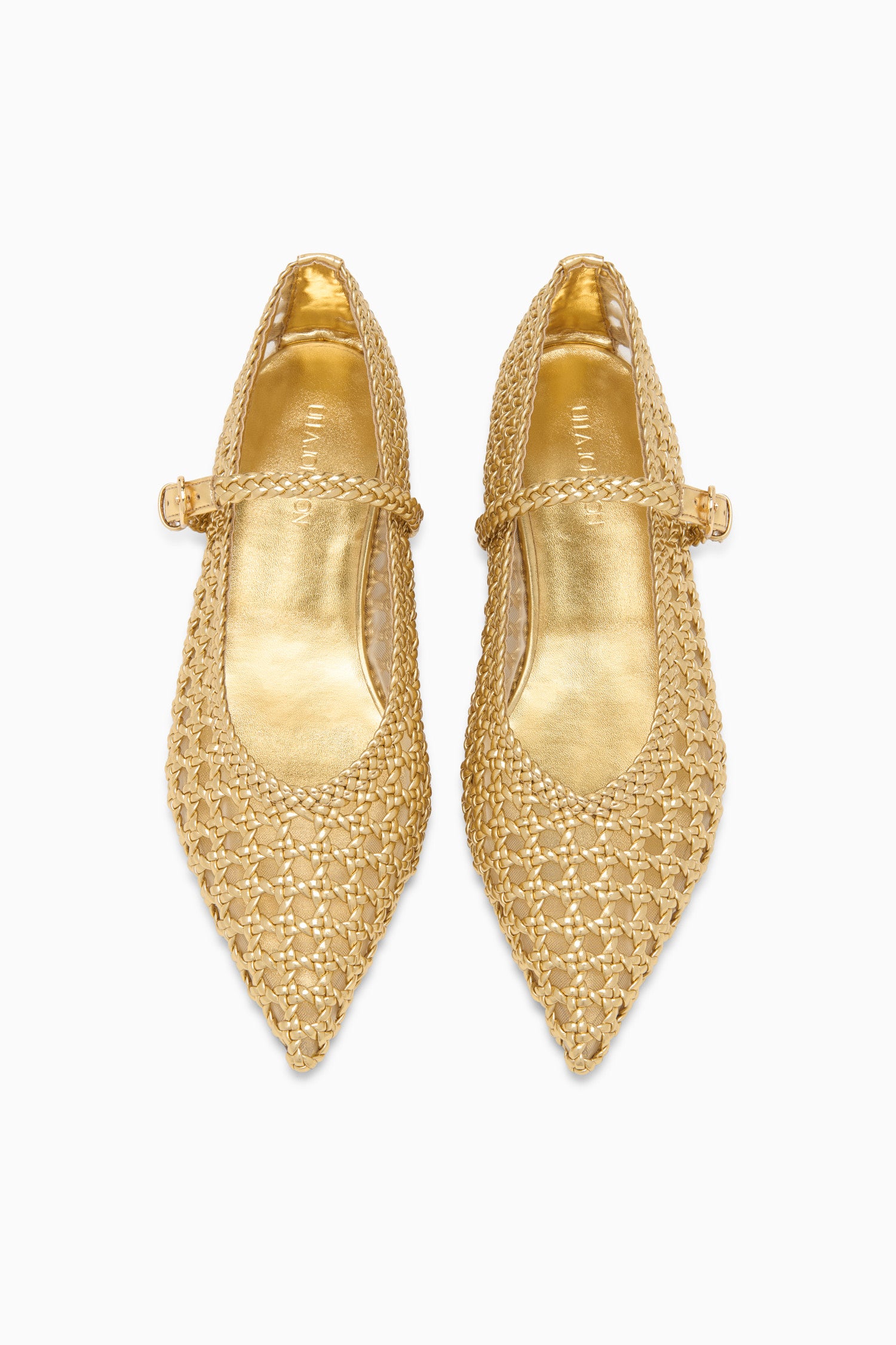 Gold Pointed Flats - Top Down Pair View | Ulla Johnson