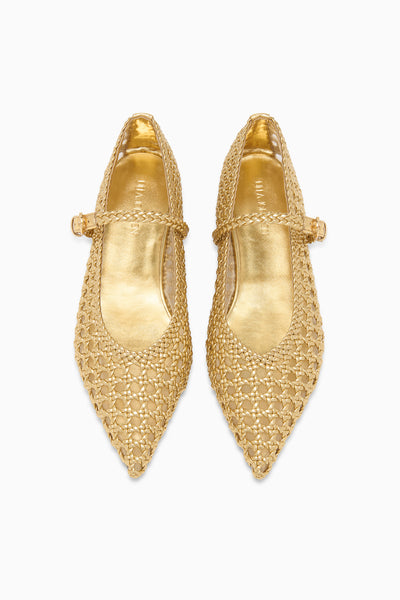 Gold Pointed Flats - Top Down Pair View | Ulla Johnson