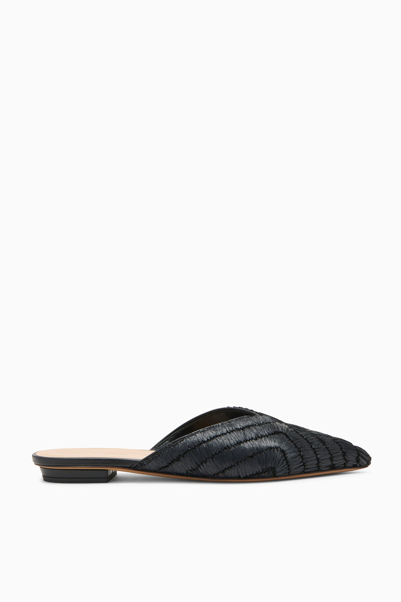 Aunika Mule - Noir Black Woven Raffia Mule - Ulla Johnson