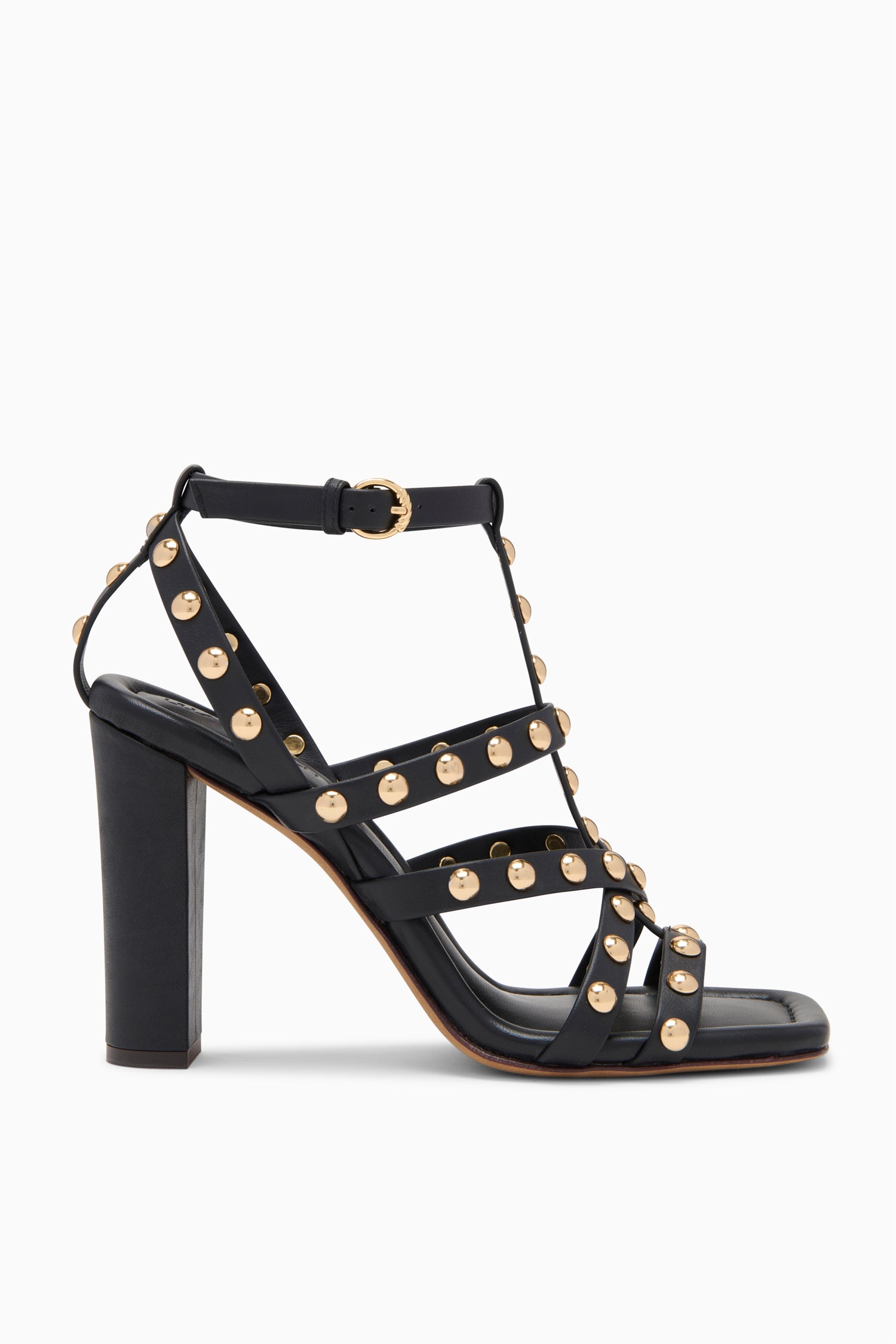 Black Leather Studded High Heels - Side Profile | Ulla Johnson