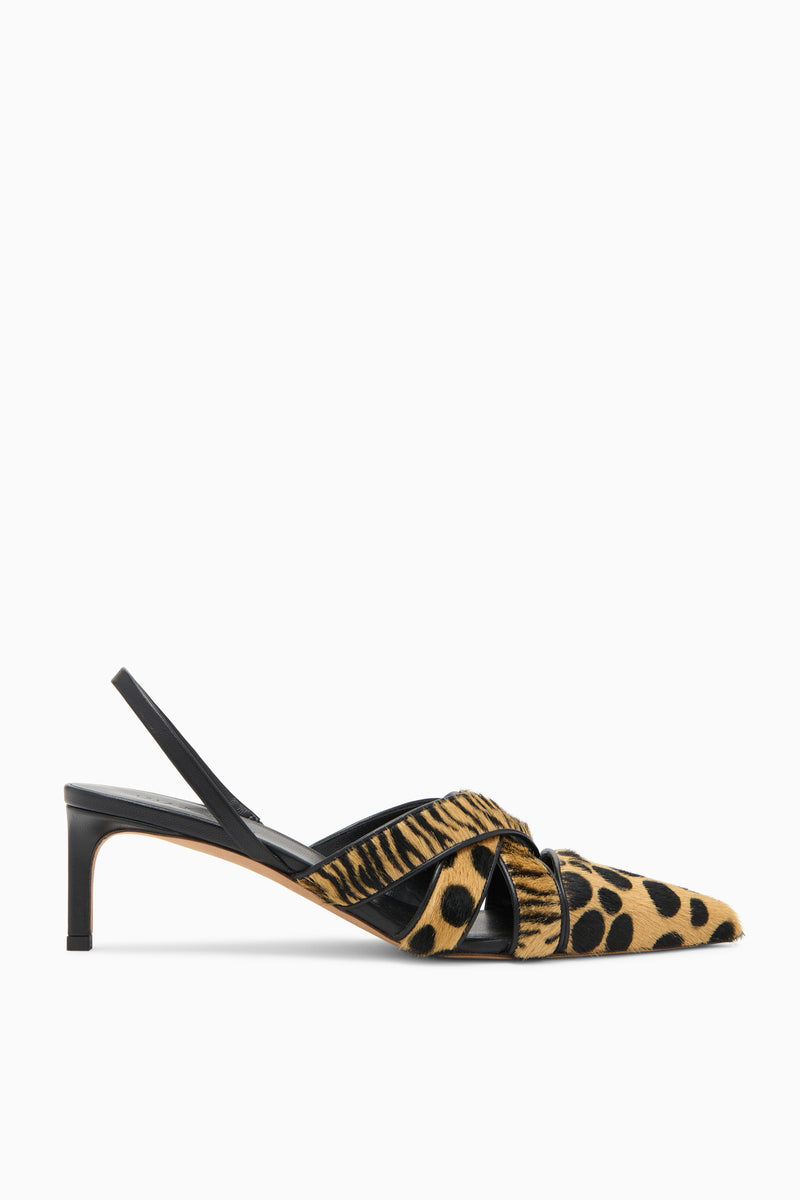 Tahlia Woven Kitten Heel - Animal Mixte Italian Leather Kitten Heel